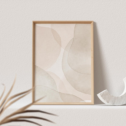 Boho Poster Beige Minimalistisch Print Abstrakter Kunstdruck Nordisches Bild Wandkunst Wanddeko