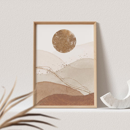 Boho Poster Beige Minimalistisch Print Abstrakter Kunstdruck Nordisches Bild Wandkunst Wanddeko