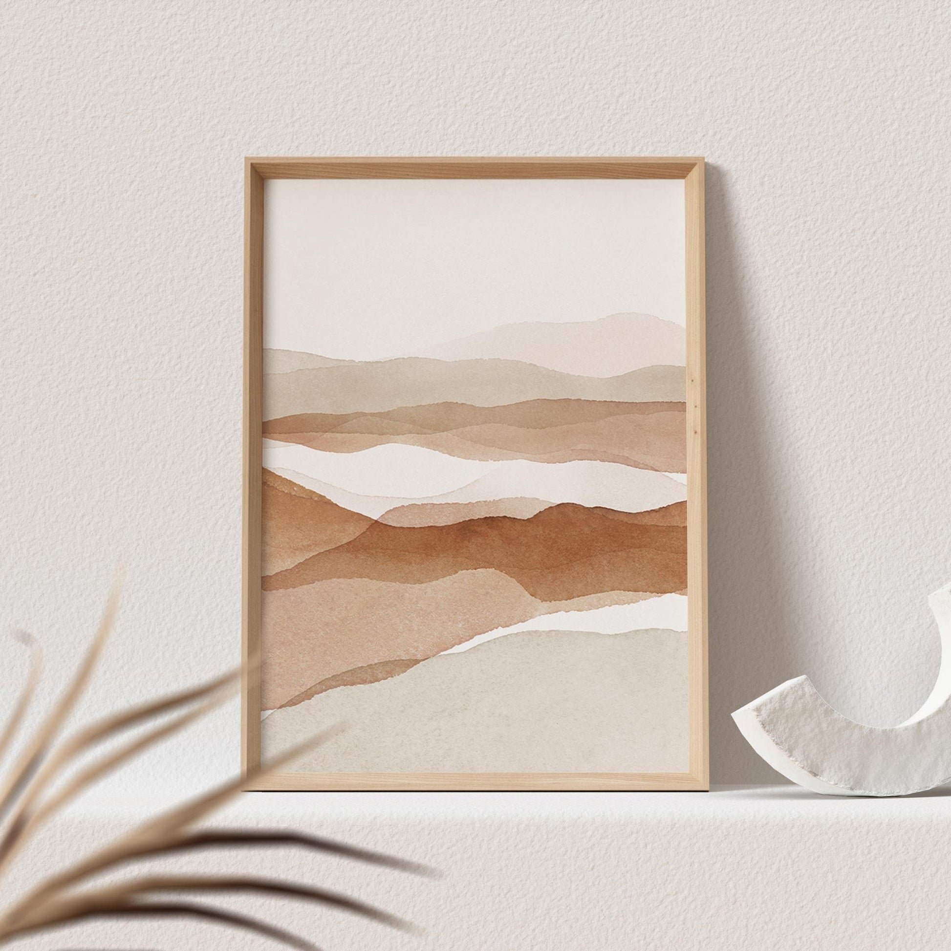 Boho Poster Beige Minimalistisch Print Abstrakter Kunstdruck Nordisches Bild Wandkunst Wanddeko