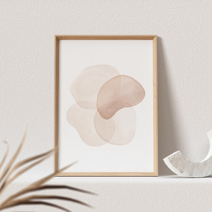 Abstrakte Kunst Poster Beige Boho Minimalistische Formen Print Bild Wandkunst Wanddeko
