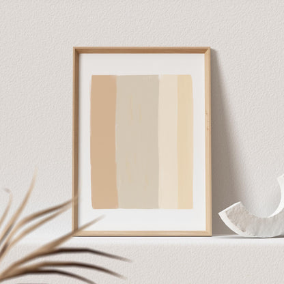 Boho Wanddekoration Abstrakter Kunstdruck in Beige Erdfarben Minimalistische Formen Print Bild Wandkunst Wanddeko