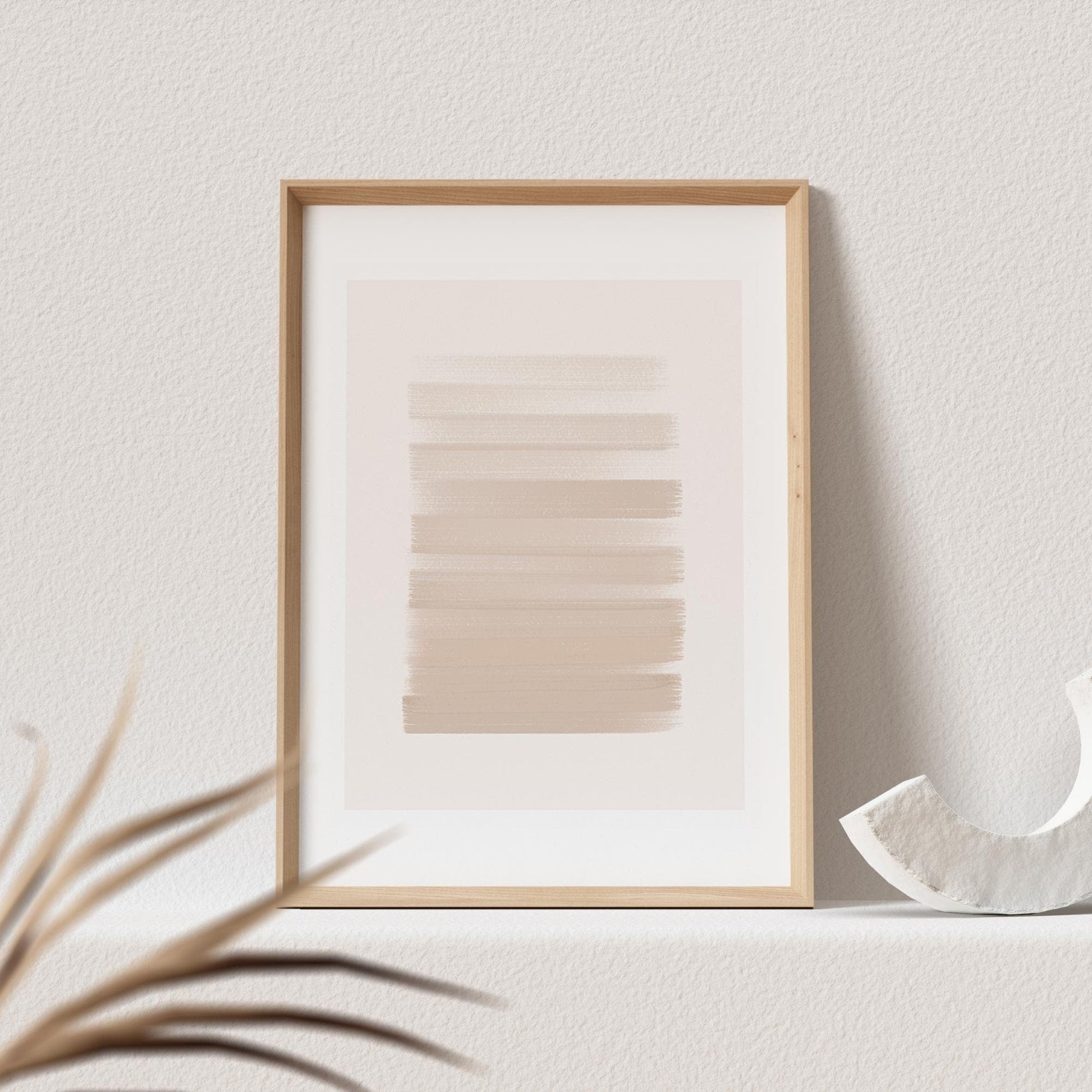 Boho Wanddekoration Abstrakter Kunstdruck in Beige Erdfarben Minimalistische Formen Print Bild Wandkunst Wanddeko
