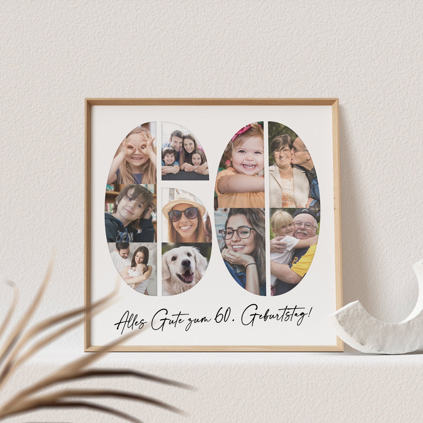 Foto Poster 60. Geburtstag Personalisiert Foto Collage Fotogeschenk 60. Geburtstag Print Geburtstagsgeschenk