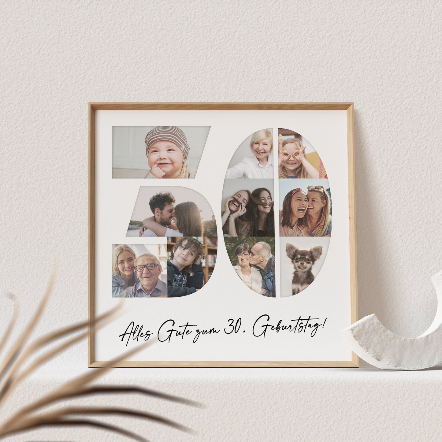 Foto Poster 30. Geburtstag Personalisiert Foto Collage Fotogeschenk 30. Geburtstag Print Geburtstagsgeschenk