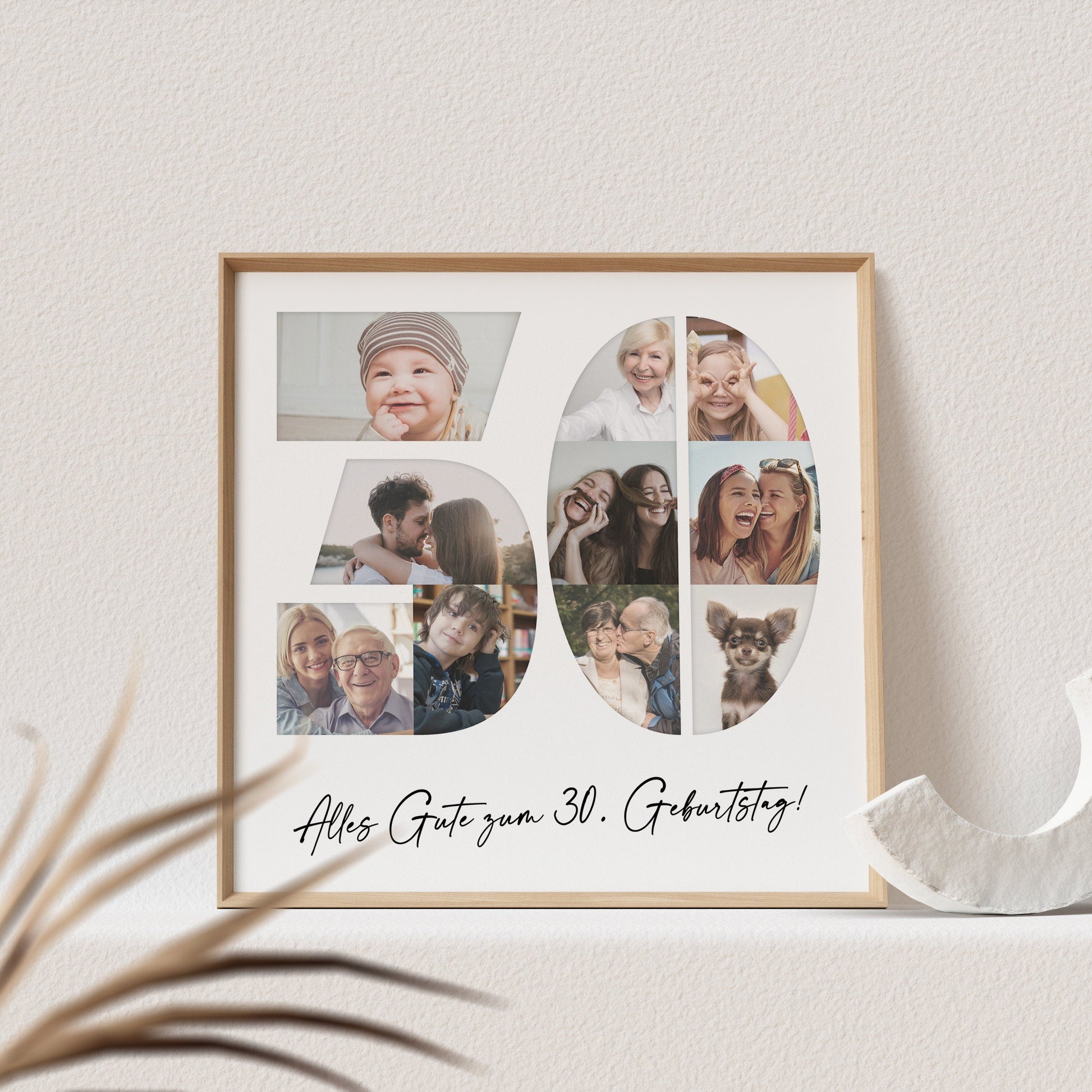Foto Poster 30. Geburtstag Personalisiert Foto Collage Fotogeschenk 30. Geburtstag Print Geburtstagsgeschenk