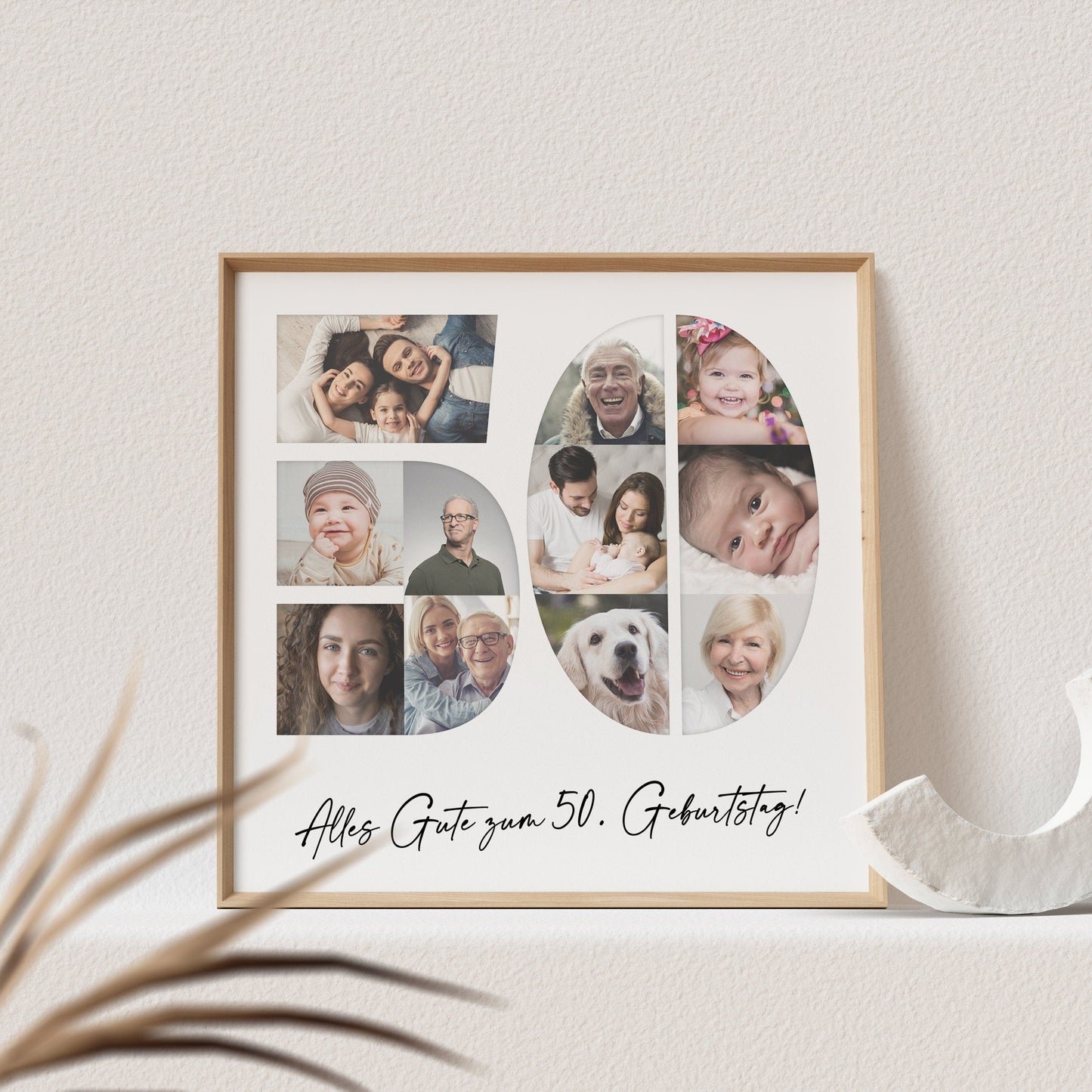 Foto Poster 50. Geburtstag Personalisiert Foto Collage Fotogeschenk 50. Geburtstag Print Geburtstagsgeschenk