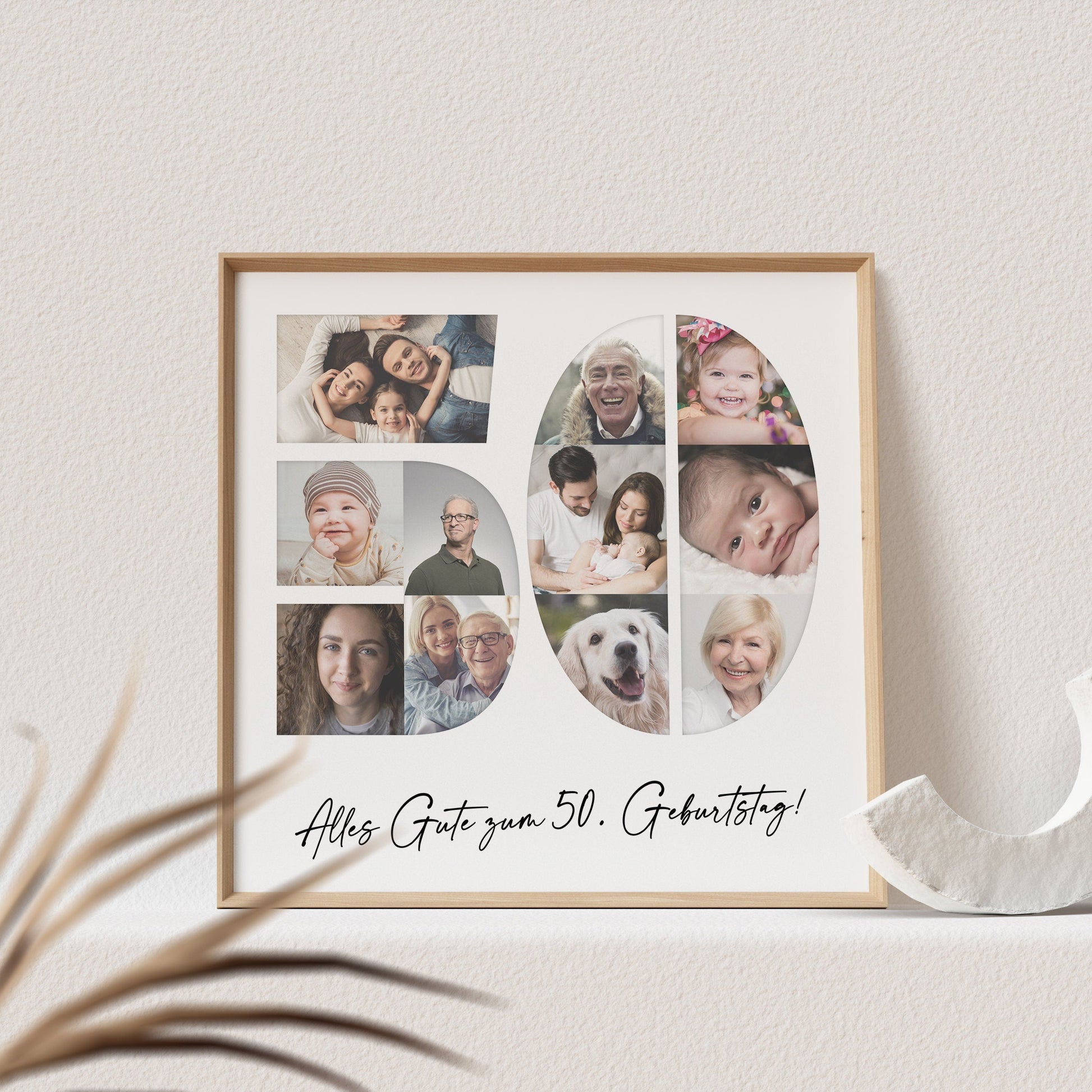Foto Poster 50. Geburtstag Personalisiert Foto Collage Fotogeschenk 50. Geburtstag Print Geburtstagsgeschenk