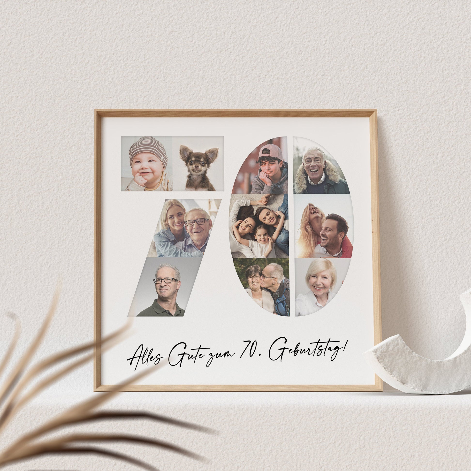 Foto Poster 70. Geburtstag Personalisiert Foto Collage Fotogeschenk 70. Geburtstag Print Geburtstagsgeschenk