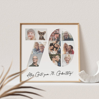 Foto Poster 70. Geburtstag Personalisiert Foto Collage Fotogeschenk 70. Geburtstag Print Geburtstagsgeschenk
