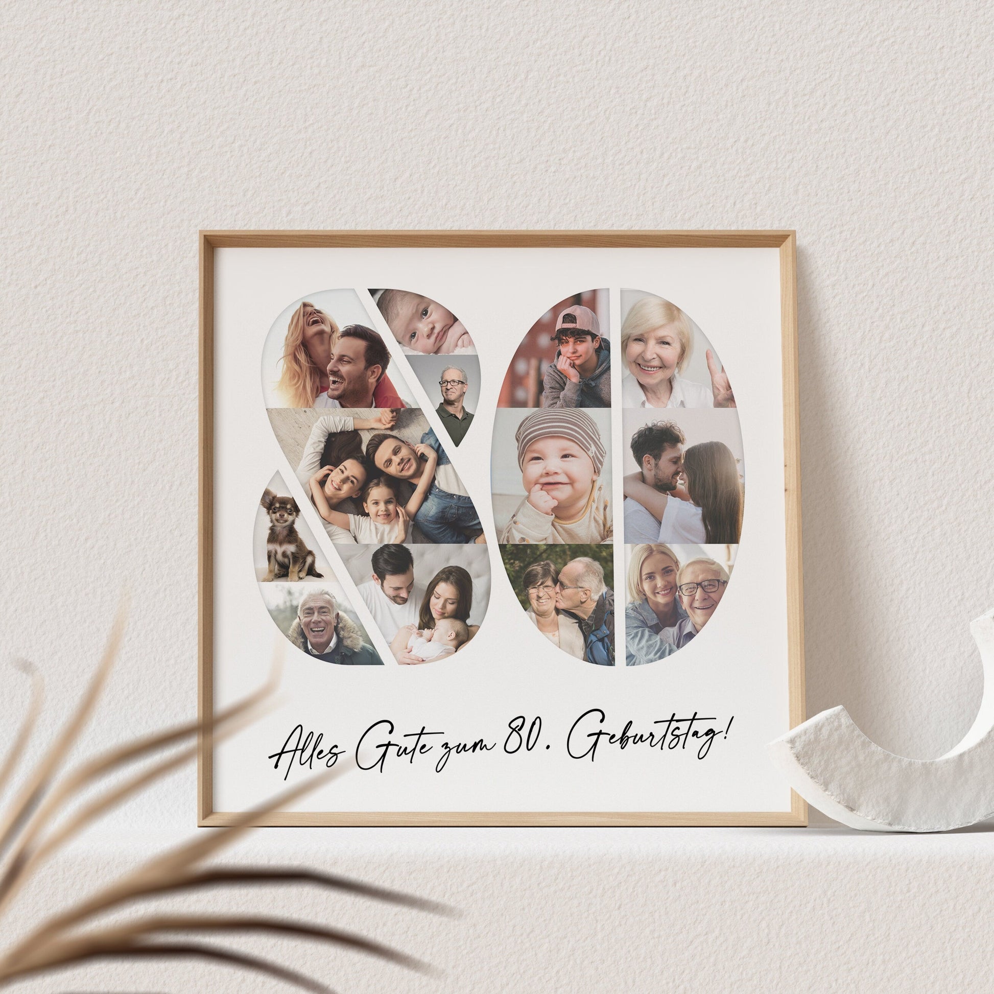 Foto Poster 80. Geburtstag Personalisiert Foto Collage Fotogeschenk 80. Geburtstag Print Geburtstagsgeschenk