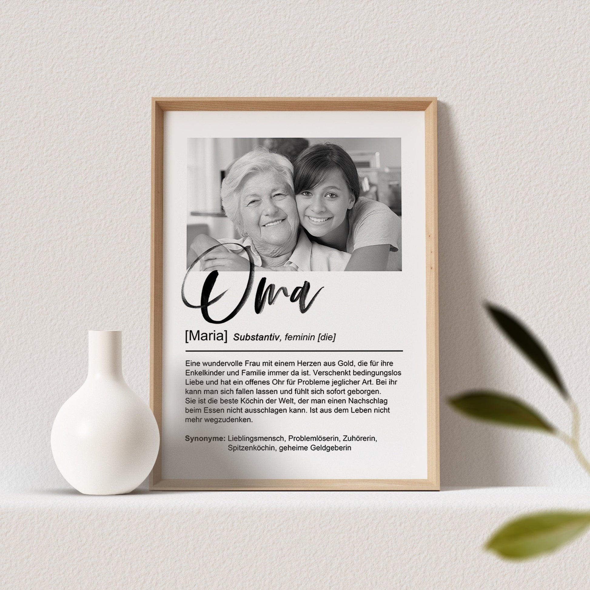 Fotogeschenk Oma Definition Poster Mit Foto Personalisiert Großmutter Bild Fotoposter Oma Geschenk Geburtstag