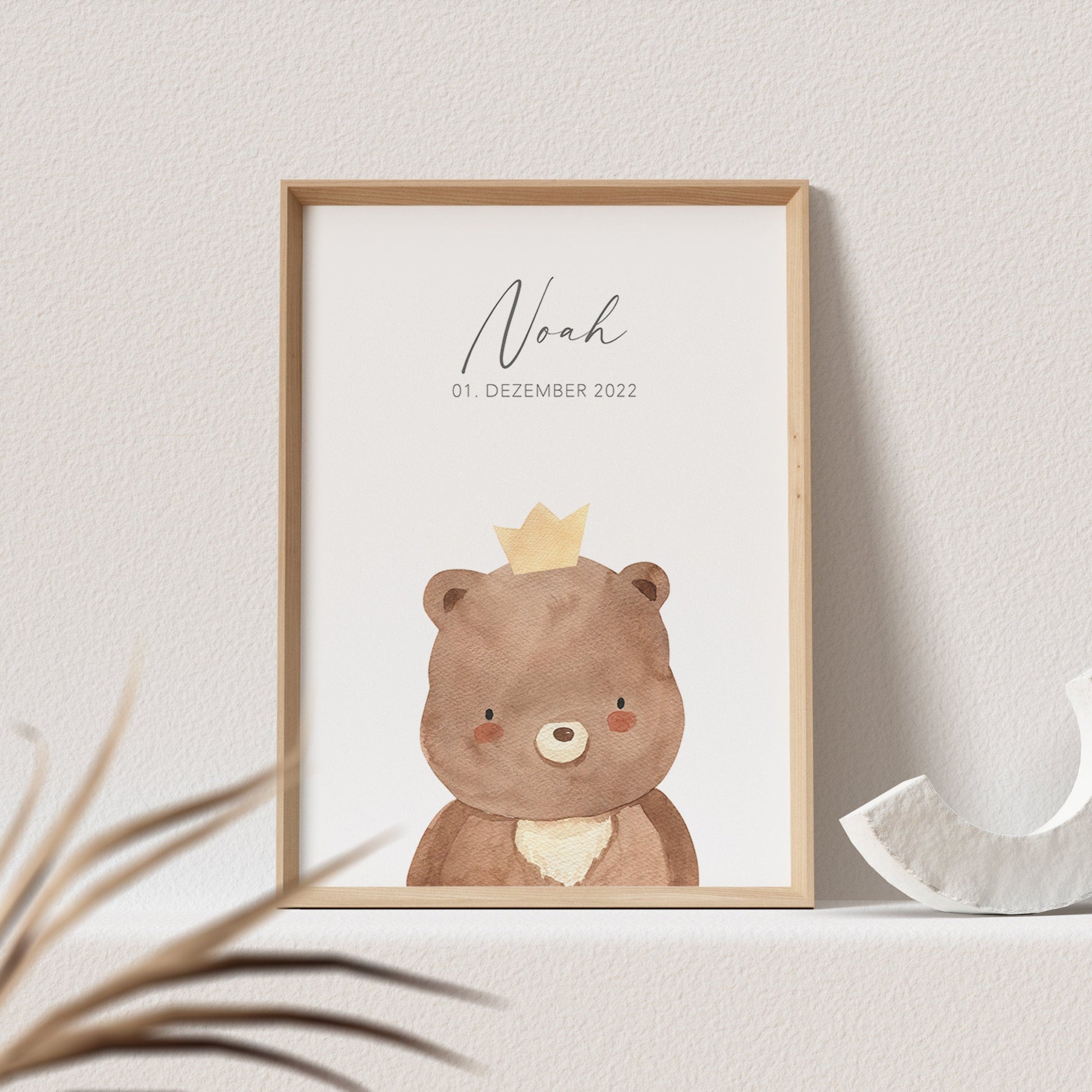 Geburtsposter Bär Kinderzimmerdeko Babyzimmer Deko Poster Bild Babyparty Geschenk Zur Geburt
