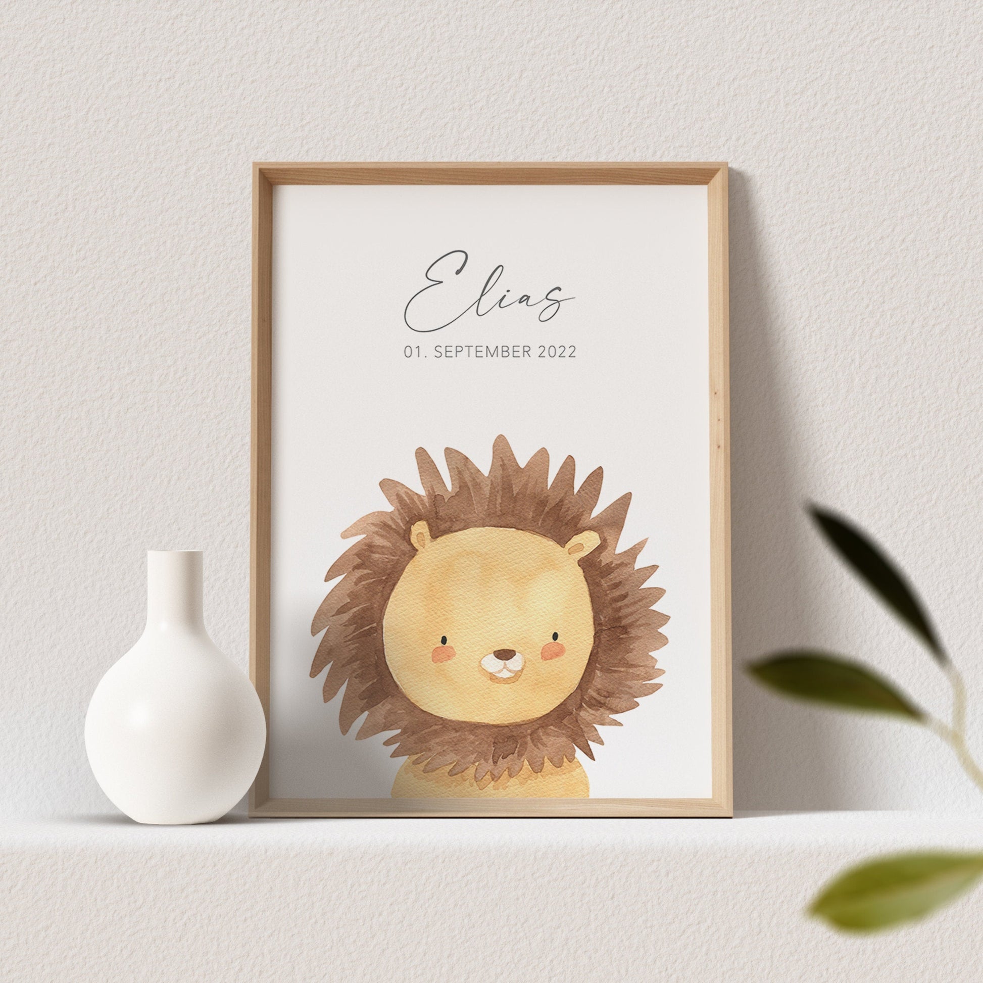 Geburtsposter Löwe Kinderzimmerdeko Babyzimmer Deko Poster Bild Babyparty Geschenk Zur Geburt