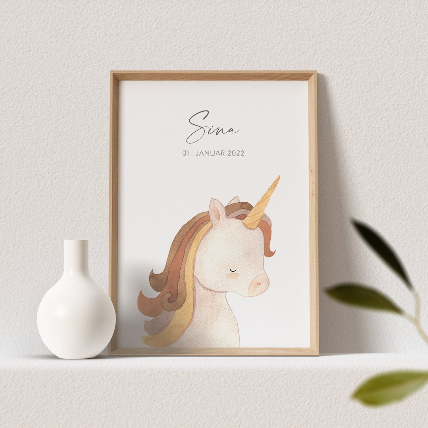 Geburtsposter Einhorn Kinderzimmerdeko Babyzimmer Deko Poster Bild Babyparty Geschenk Zur Geburt