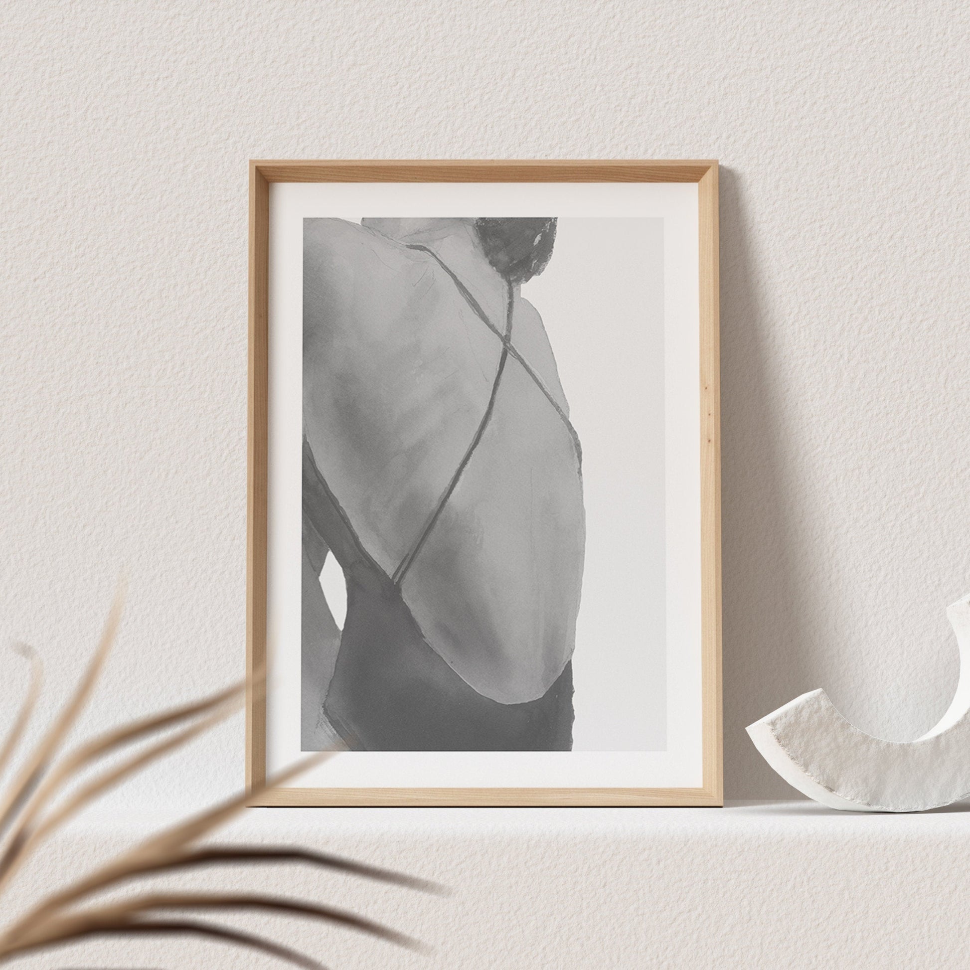 Frau im Badeanzug Bild Aquarell Kunstdruck Poster Sinnliche Frau Erotisches Wandbild Wanddeko Print