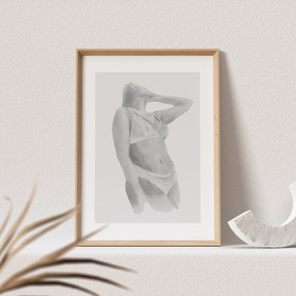 Frau in Unterwäsche Bild Aquarell Kunstdruck Poster Sinnliche Frau Erotisches Wandbild Wanddeko Schlafzimmer Print