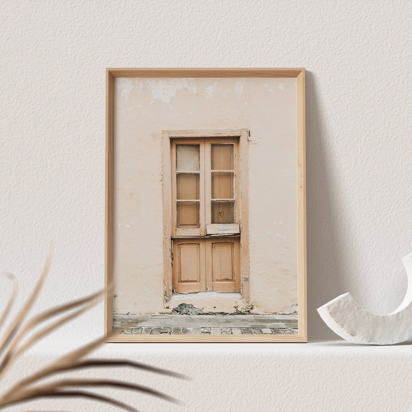 Fotografie "Alte Haustür" Fotokunst Poster Fotoposter Fotoprint Kunstdruck Beiges Bild Wanddeko Foto Wandbild Kunst