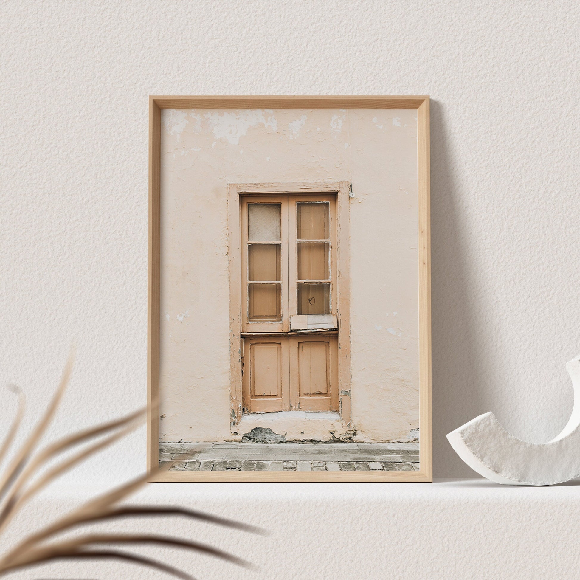 Fotografie "Alte Haustür" Fotokunst Poster Fotoposter Fotoprint Kunstdruck Beiges Bild Wanddeko Foto Wandbild Kunst