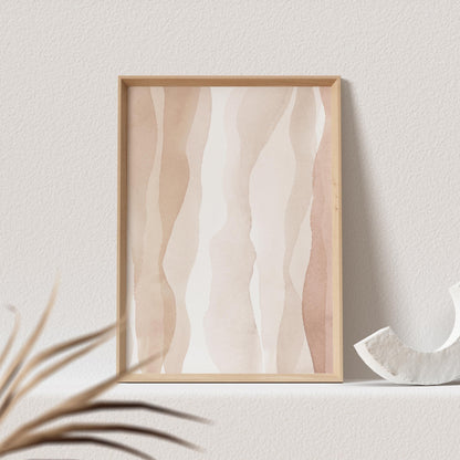 Boho Poster Beige Minimalistisch Print Abstrakter Kunstdruck Nordisches Bild Wandkunst Wanddeko