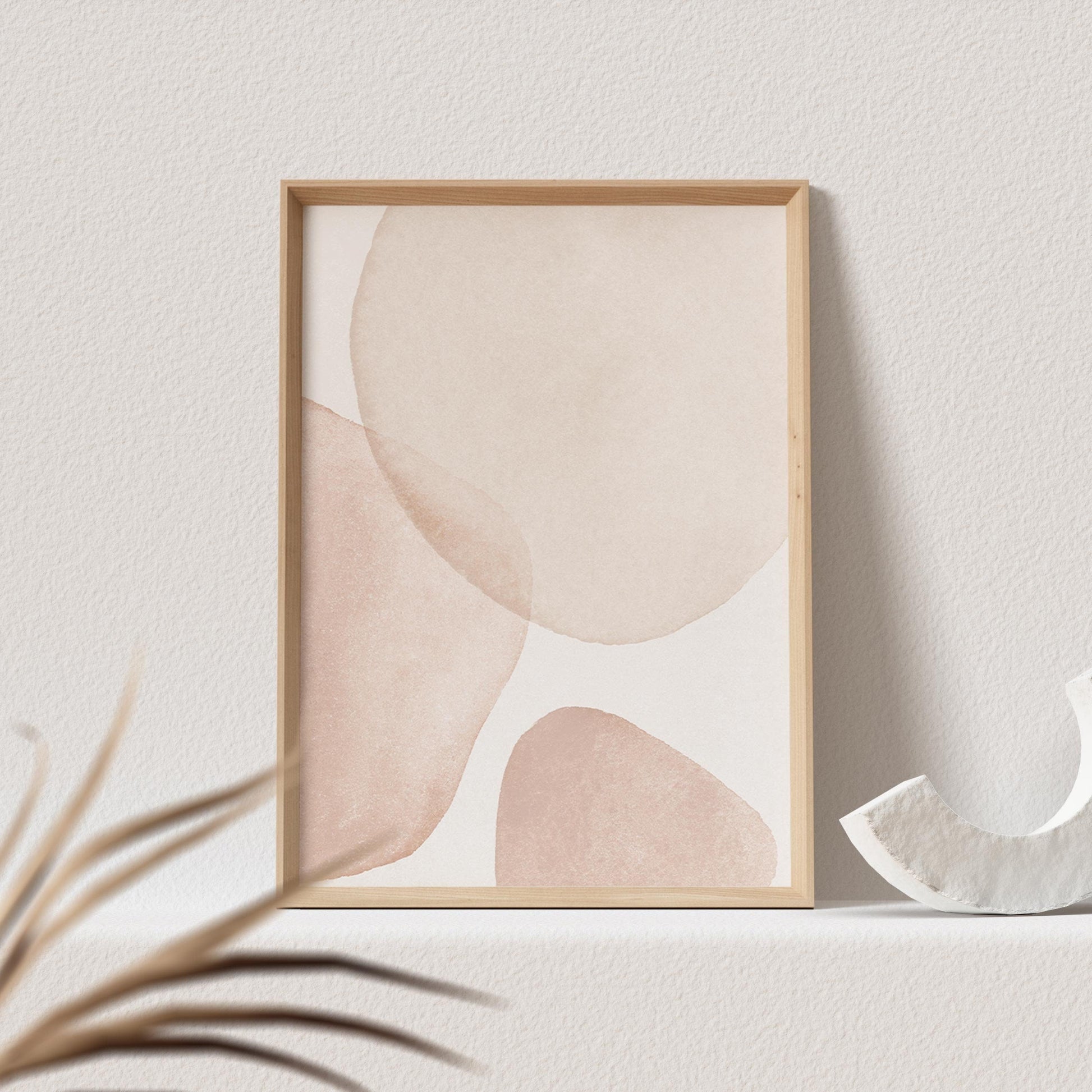 Boho Poster Beige Minimalistisch Print Abstrakter Kunstdruck Nordisches Bild Wandkunst Wanddeko