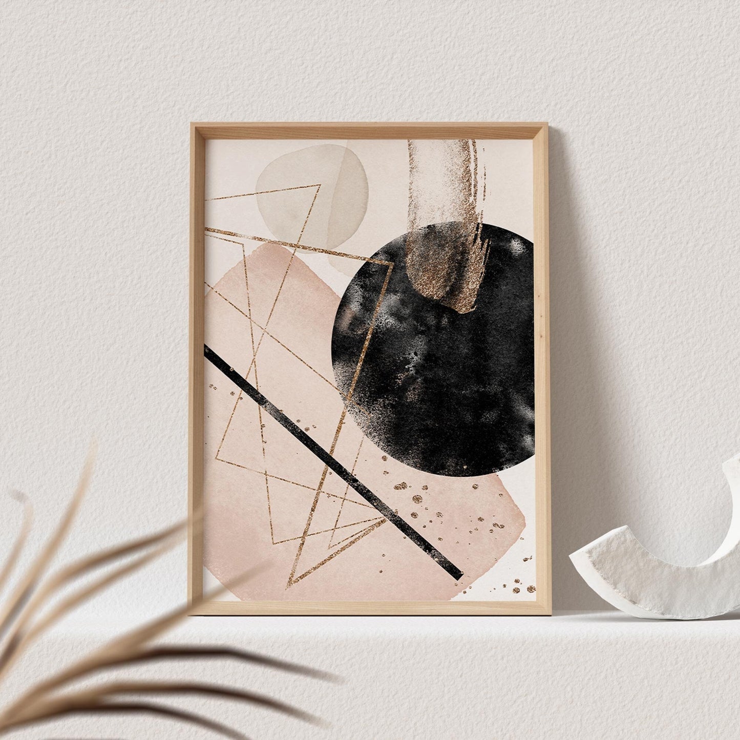 Boho Poster Beige Minimalistisch Print Abstrakter Kunstdruck Nordisches Bild Wandkunst Wanddeko