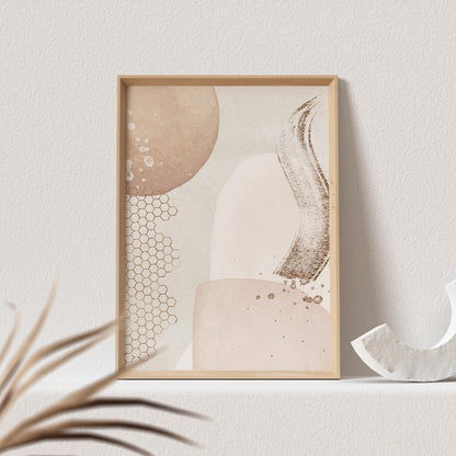 Boho Poster Beige Minimalistisch Print Abstrakter Kunstdruck Nordisches Bild Wandkunst Wanddeko