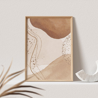 Boho Poster Beige Minimalistisch Print Abstrakter Kunstdruck Nordisches Bild Wandkunst Wanddeko