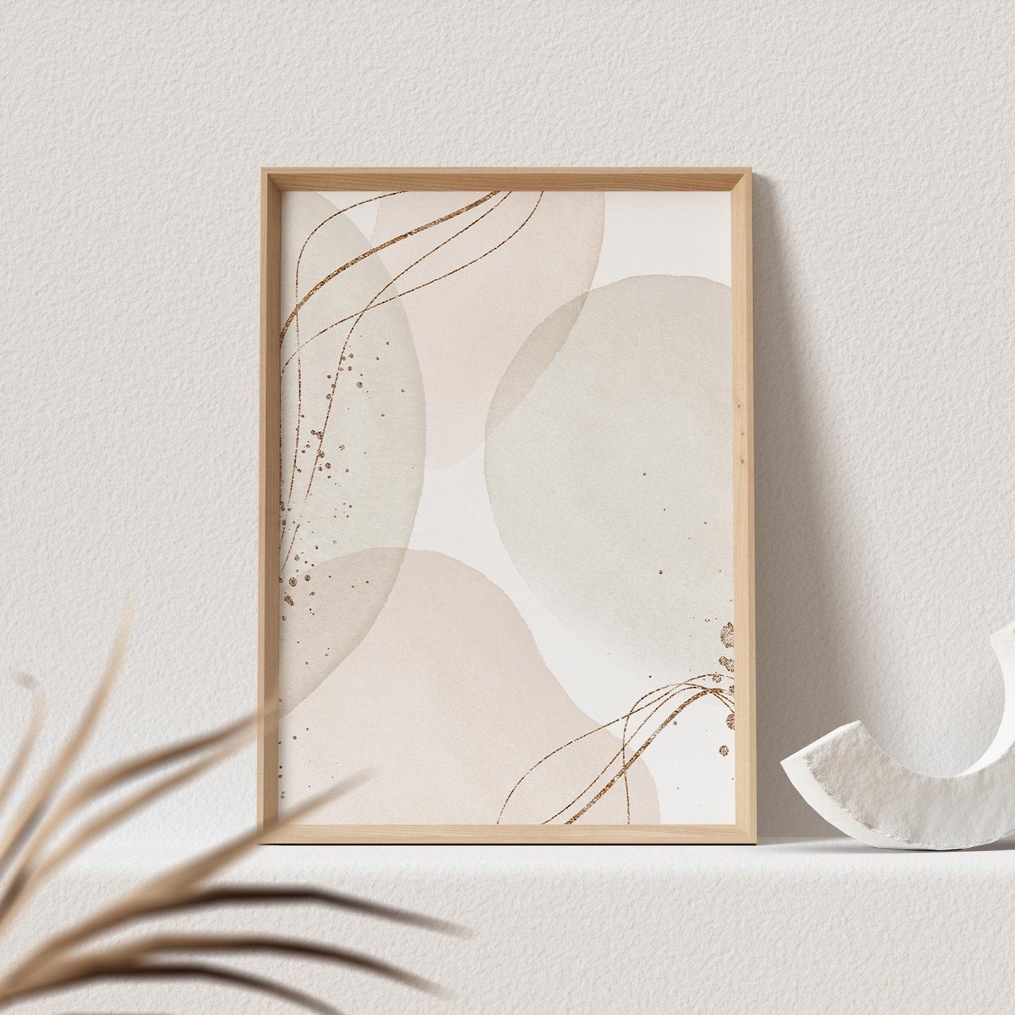 Boho Poster Beige Minimalistisch Print Abstrakter Kunstdruck Nordisches Bild Wandkunst Wanddeko