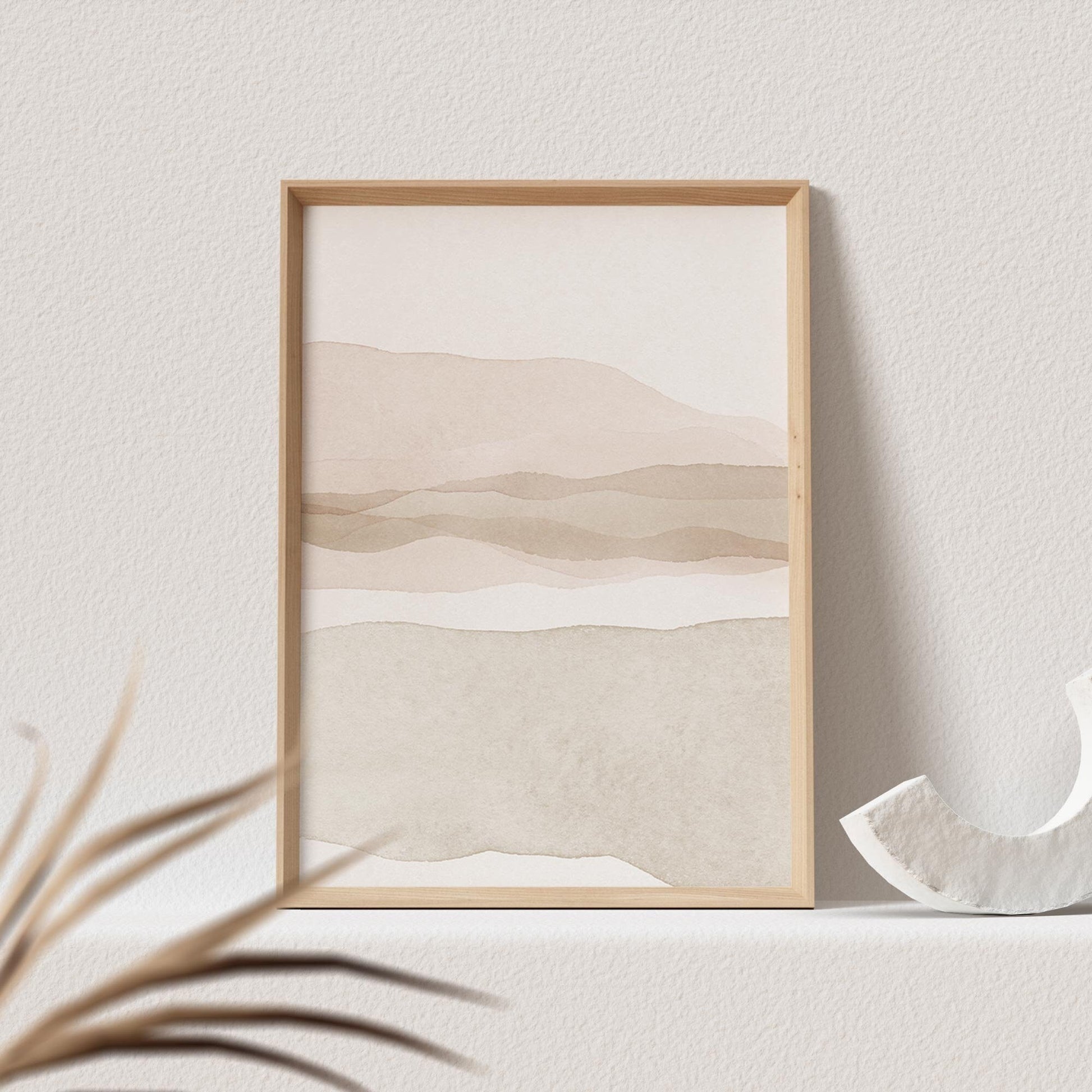 Boho Poster Beige Minimalistisch Print Abstrakter Kunstdruck Nordisches Bild Wandkunst Wanddeko