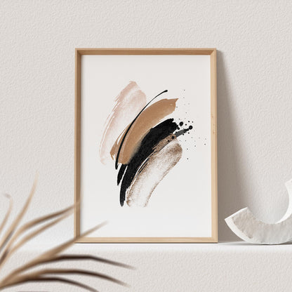 Abstrakte Kunst Poster Beige Boho Minimalistische Formen Print Bild Wandkunst Wanddeko