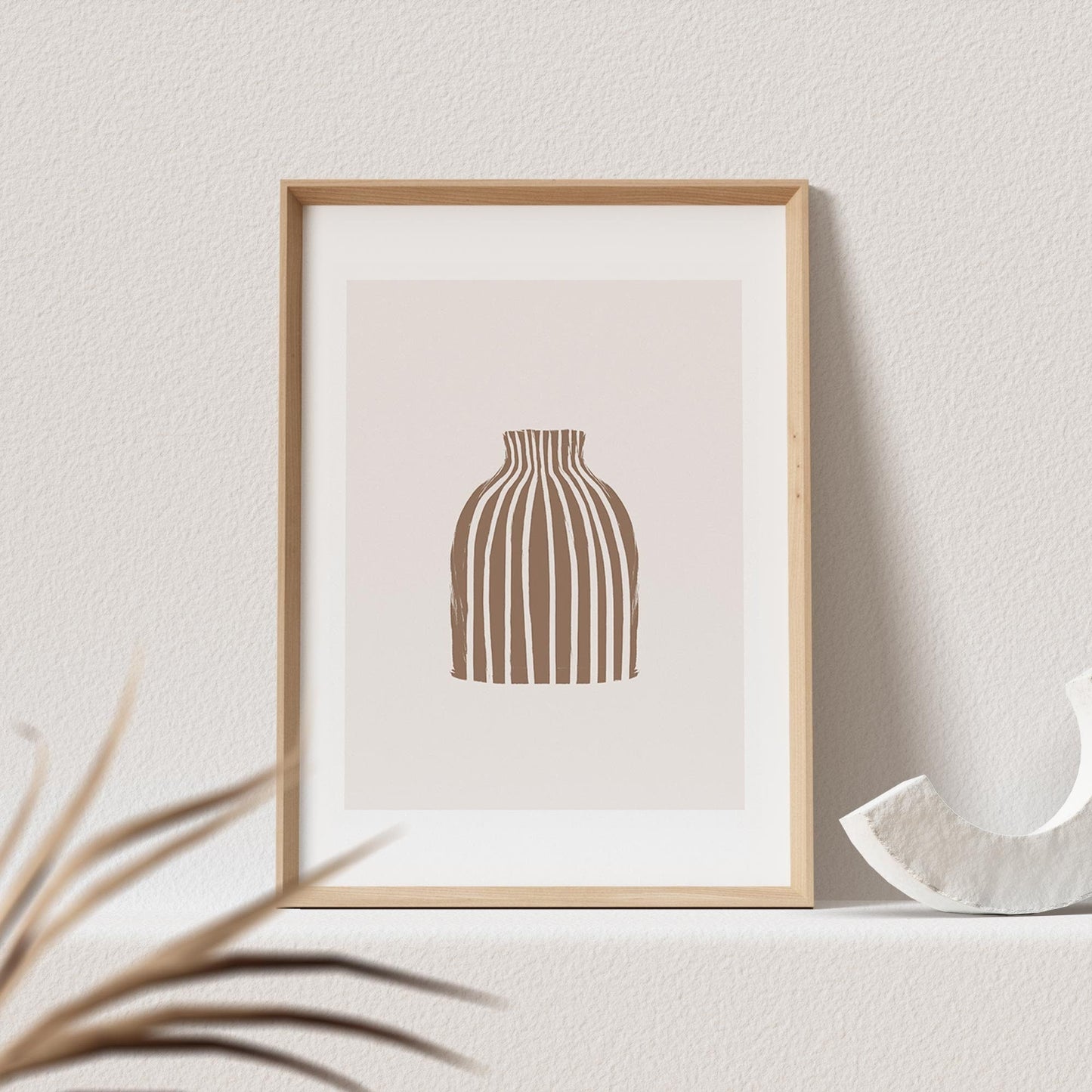 Boho Wanddekoration Poster Vase Abstrakter Kunstdruck in Beige Minimalistischer Print Bild Wandkunst Wanddeko
