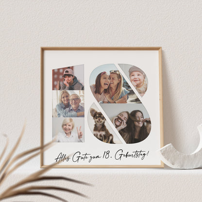 Foto Poster 18. Geburtstag Personalisiert Foto Collage Fotogeschenk 18. Geburtstag Print Geburtstagsgeschenk