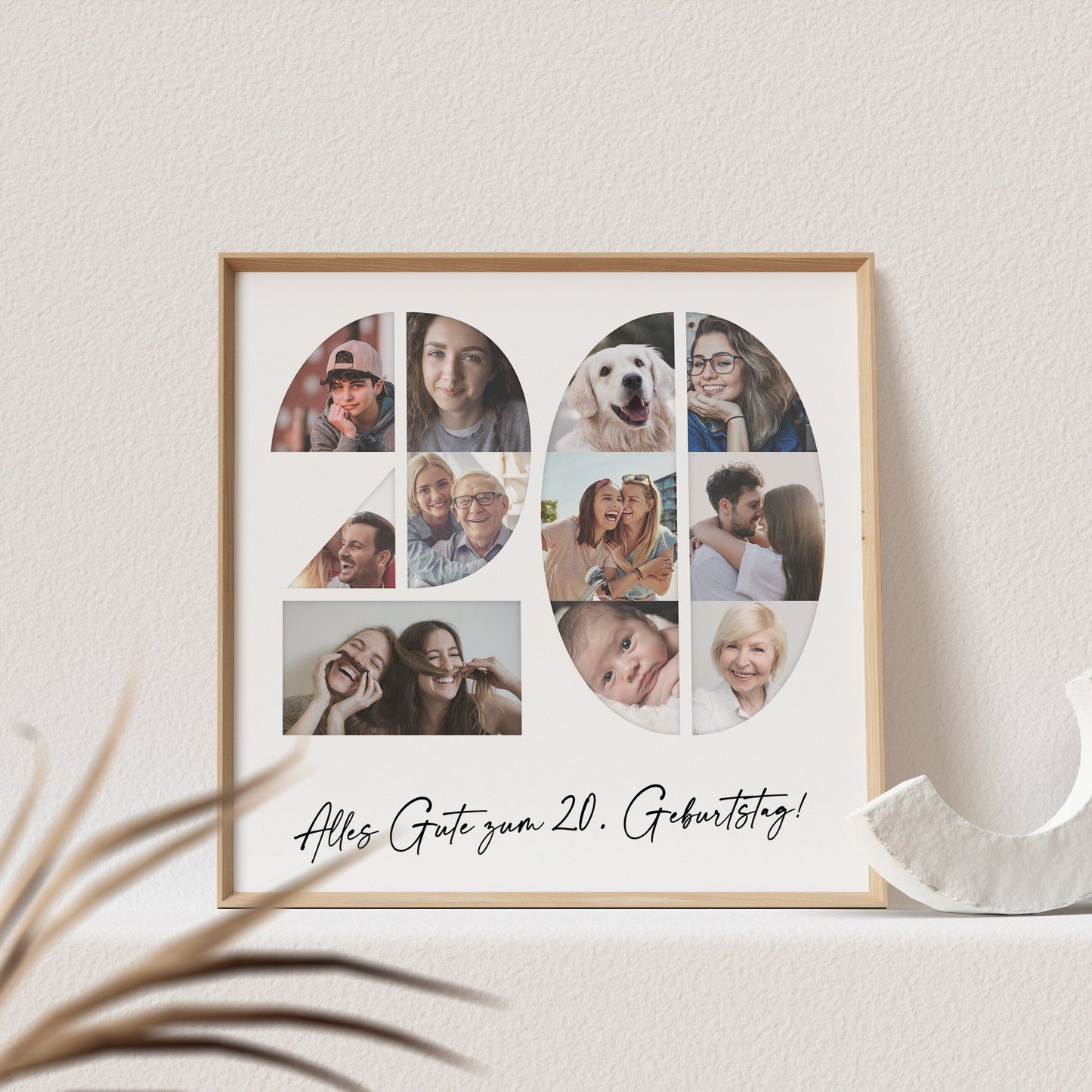 Foto Poster 20. Geburtstag Personalisiert Foto Collage Fotogeschenk 20. Geburtstag Print Geburtstagsgeschenk