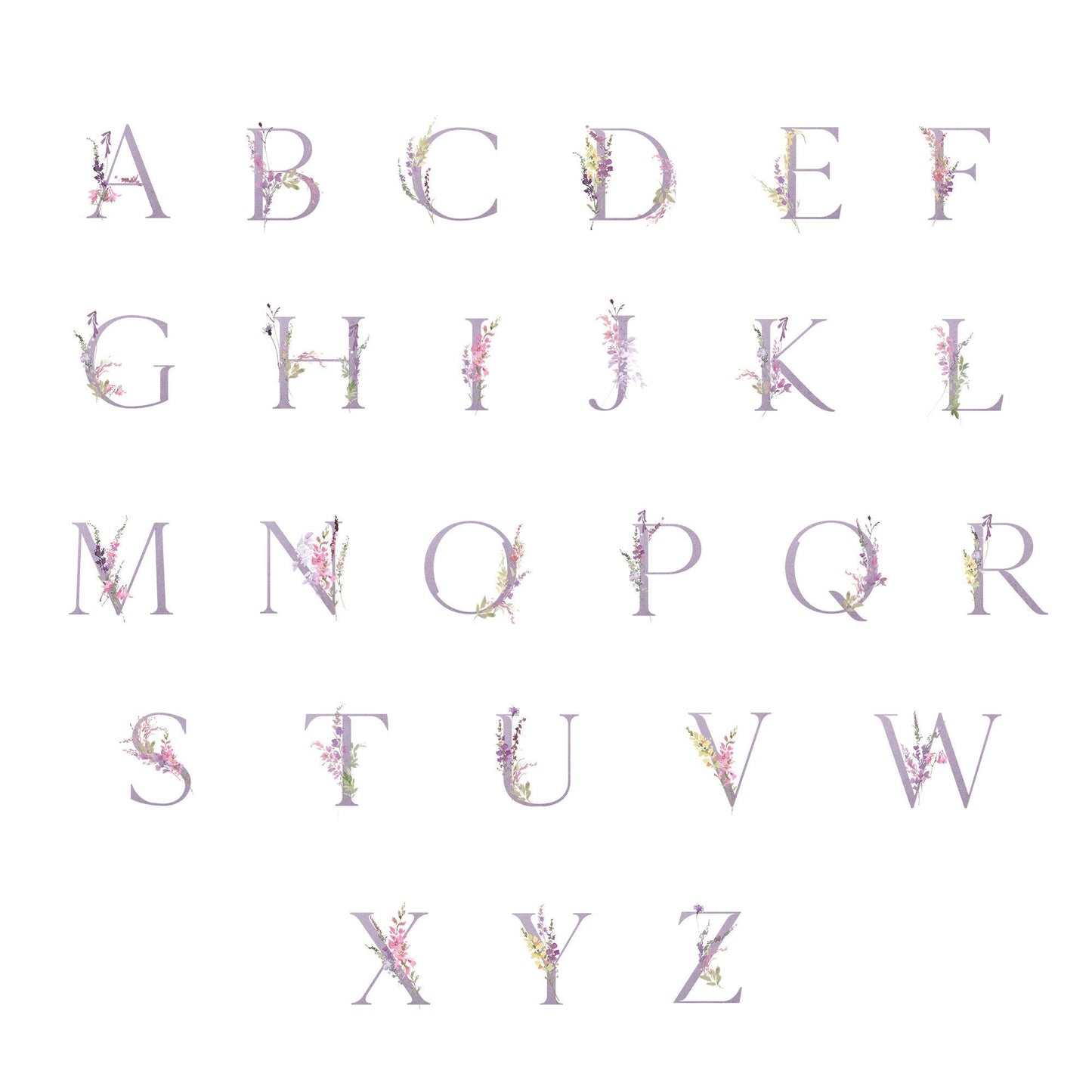 Geburtsposter Mädchen Buchstabe Blumen Kinderzimmer Poster Name Babyzimmer Namensgeschenk Bild Buchstabenposter