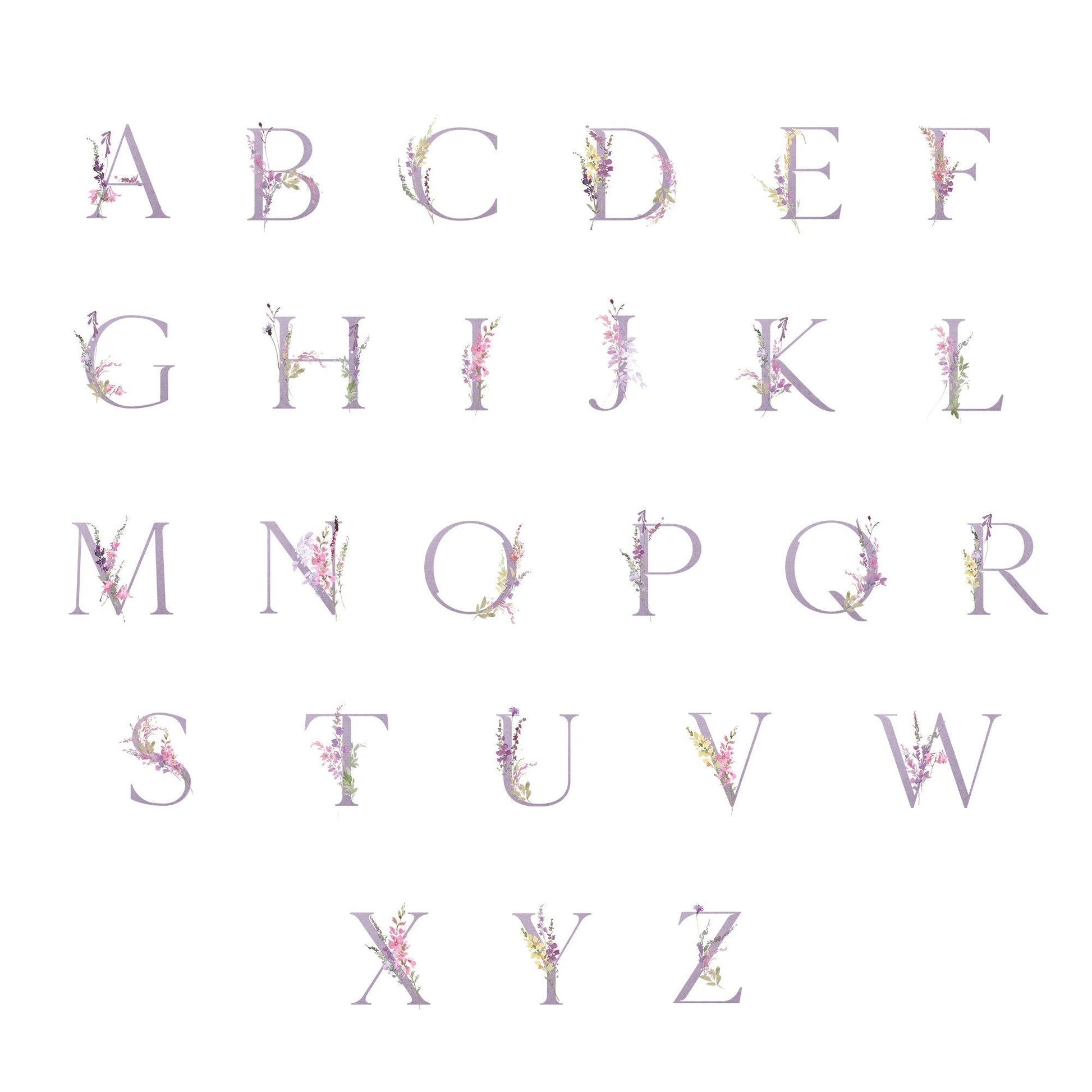 Geburtsposter Mädchen Buchstabe Blumen Kinderzimmer Poster Name Babyzimmer Namensgeschenk Bild Buchstabenposter