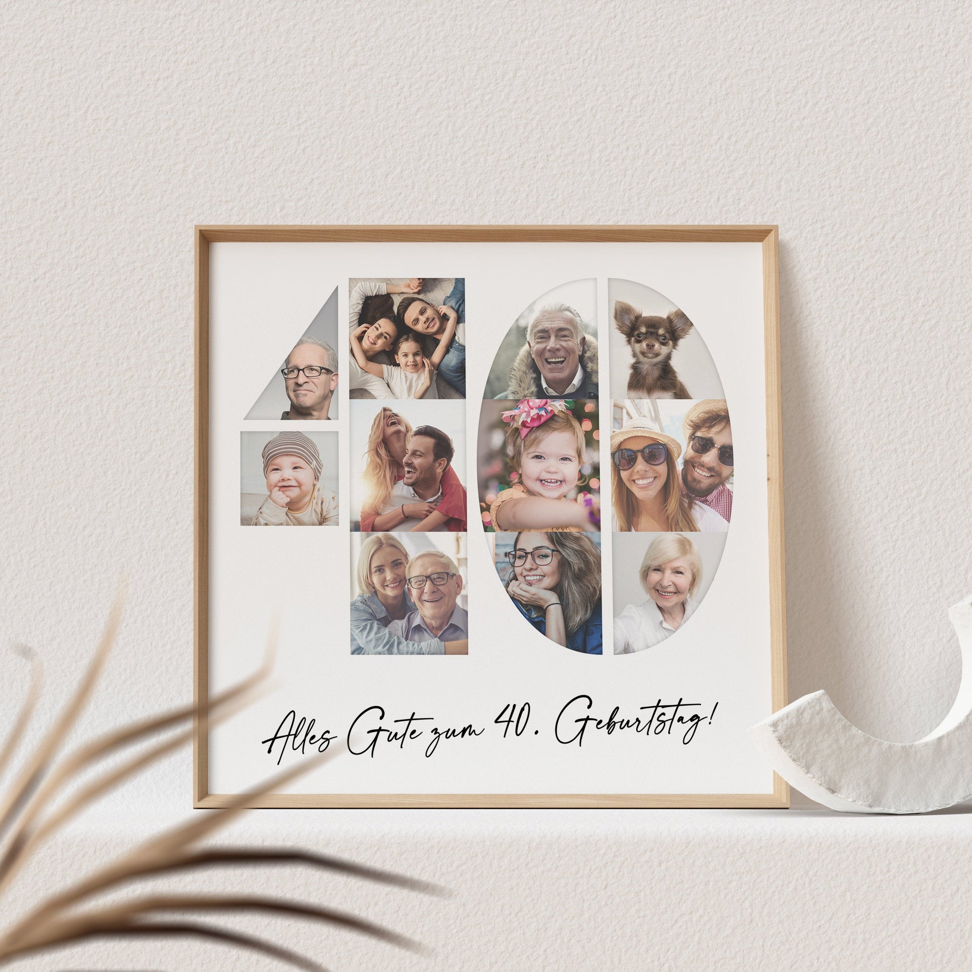 Foto Poster 40. Geburtstag Personalisiert Foto Collage Fotogeschenk 40. Geburtstag Print Geburtstagsgeschenk