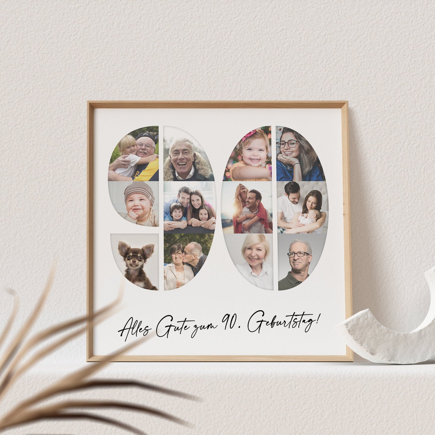Foto Poster 90. Geburtstag Personalisiert Foto Collage Fotogeschenk 90. Geburtstag Print Geburtstagsgeschenk