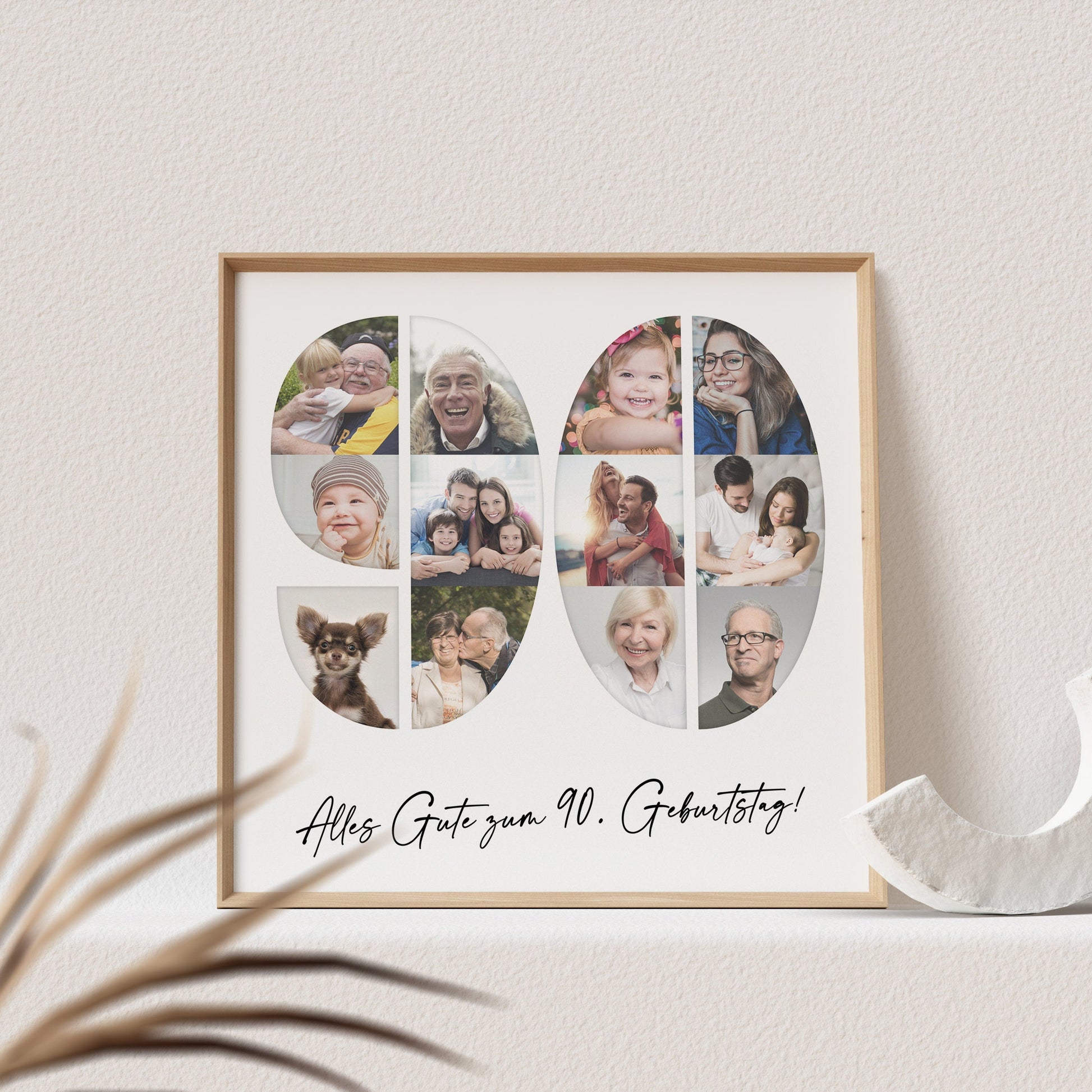 Foto Poster 90. Geburtstag Personalisiert Foto Collage Fotogeschenk 90. Geburtstag Print Geburtstagsgeschenk