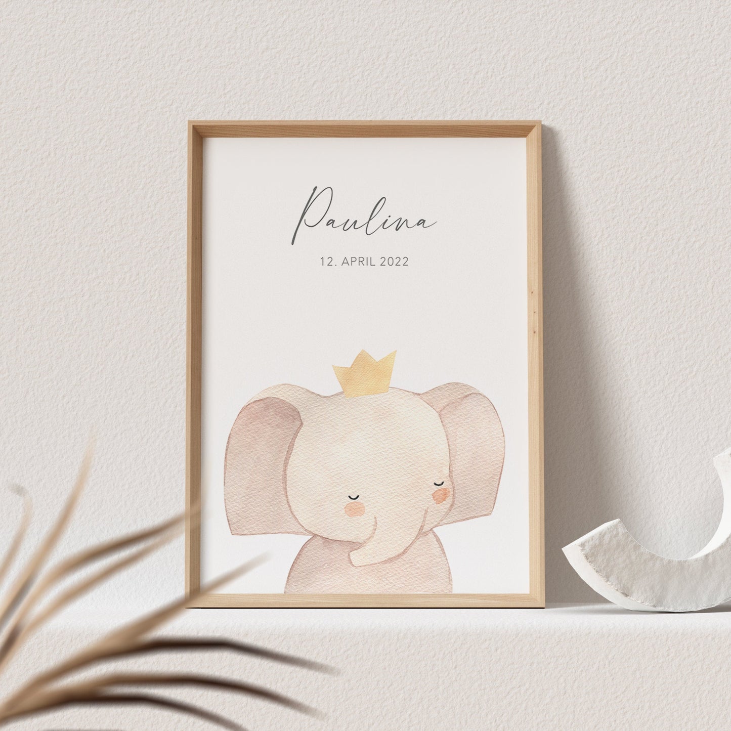 Geburtsposter Elefant Kinderzimmerdeko Babyzimmer Deko Poster Bild Babyparty Geschenk Zur Geburt