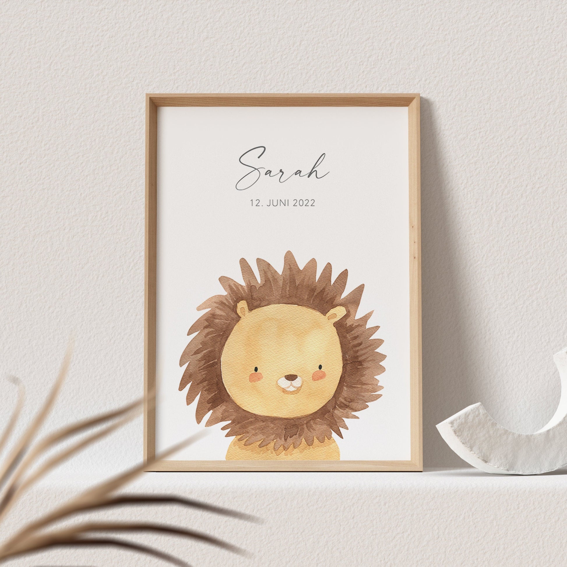 Geburtsposter Löwe Kinderzimmerdeko Babyzimmer Deko Poster Bild Babyparty Geschenk Zur Geburt