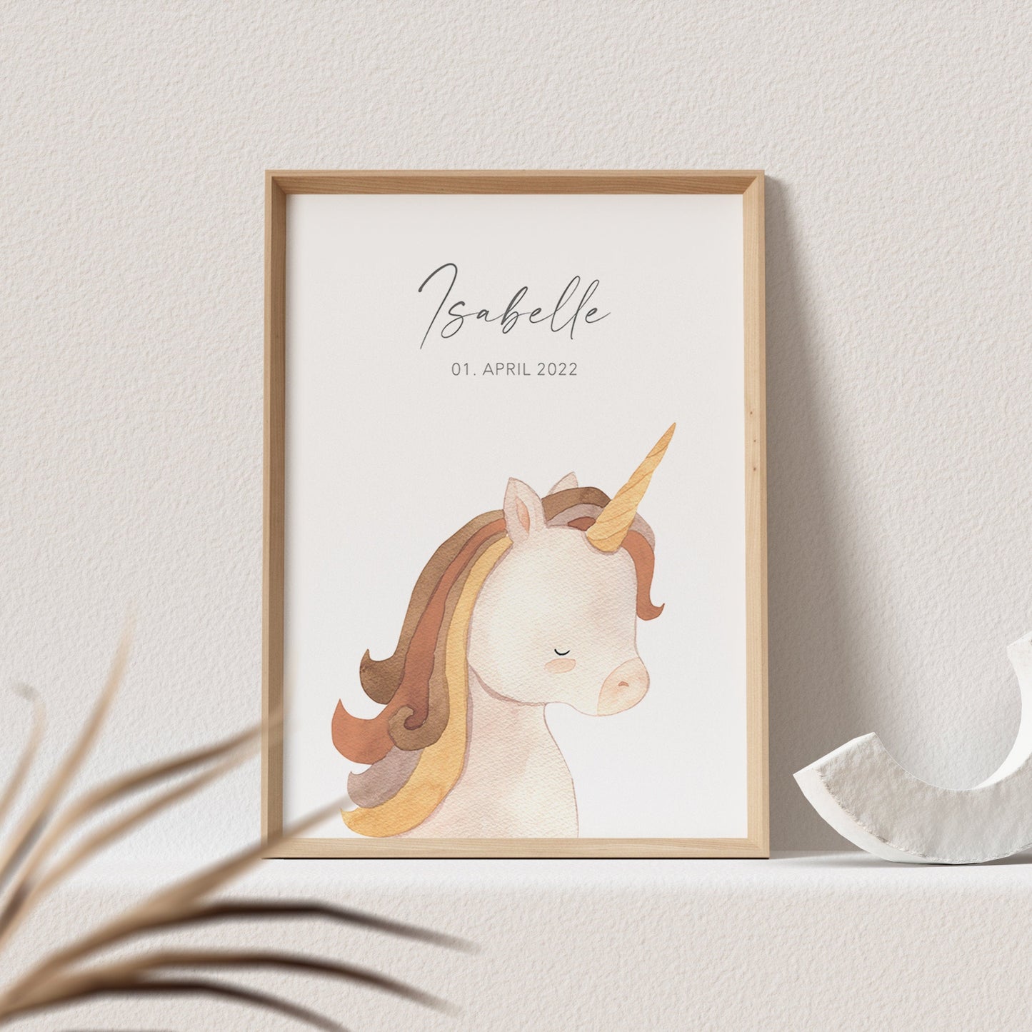Geburtsposter Einhorn Kinderzimmerdeko Babyzimmer Deko Poster Bild Babyparty Geschenk Zur Geburt