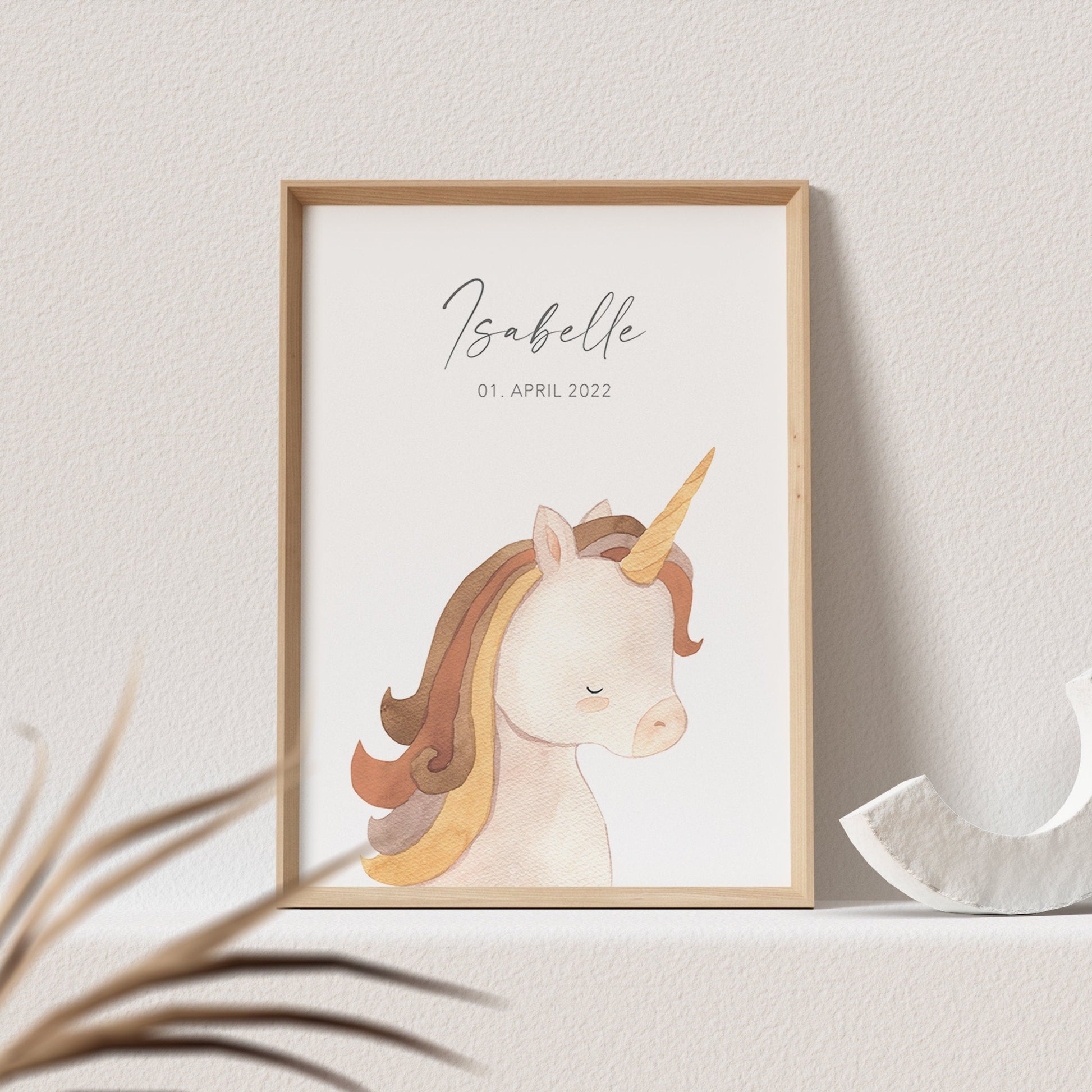 Geburtsposter Einhorn Kinderzimmerdeko Babyzimmer Deko Poster Bild Babyparty Geschenk Zur Geburt