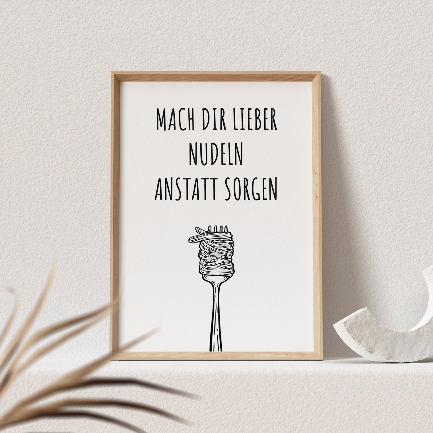 Poster Küche Pasta Bild Küche Lustig Küchenposter Spruch Nudeln Küchendekoration (OHNE RAHMEN)