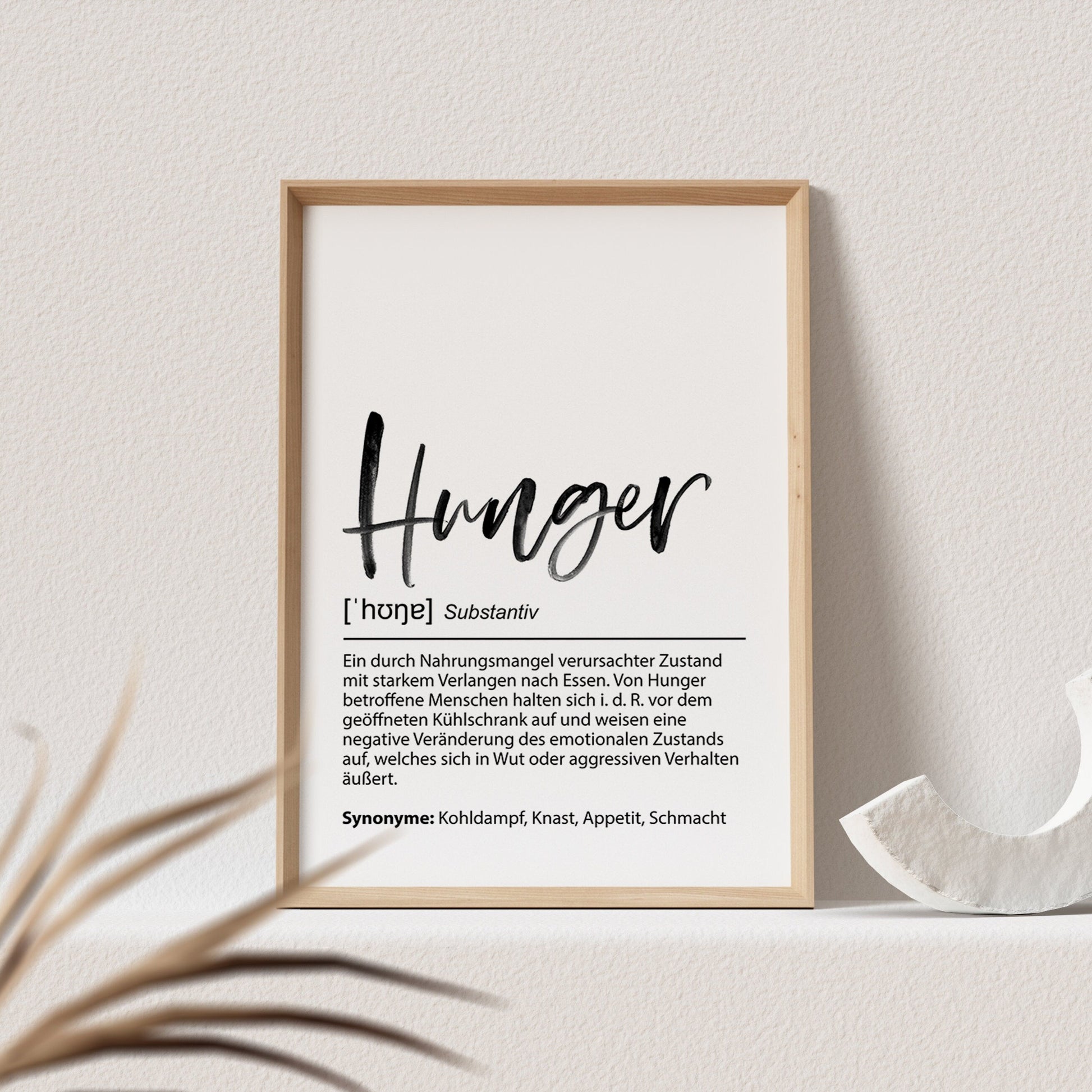 Küchenposter Hunger Definition Poster Lustiges Bild Küche Küchendekoration (OHNE RAHMEN)