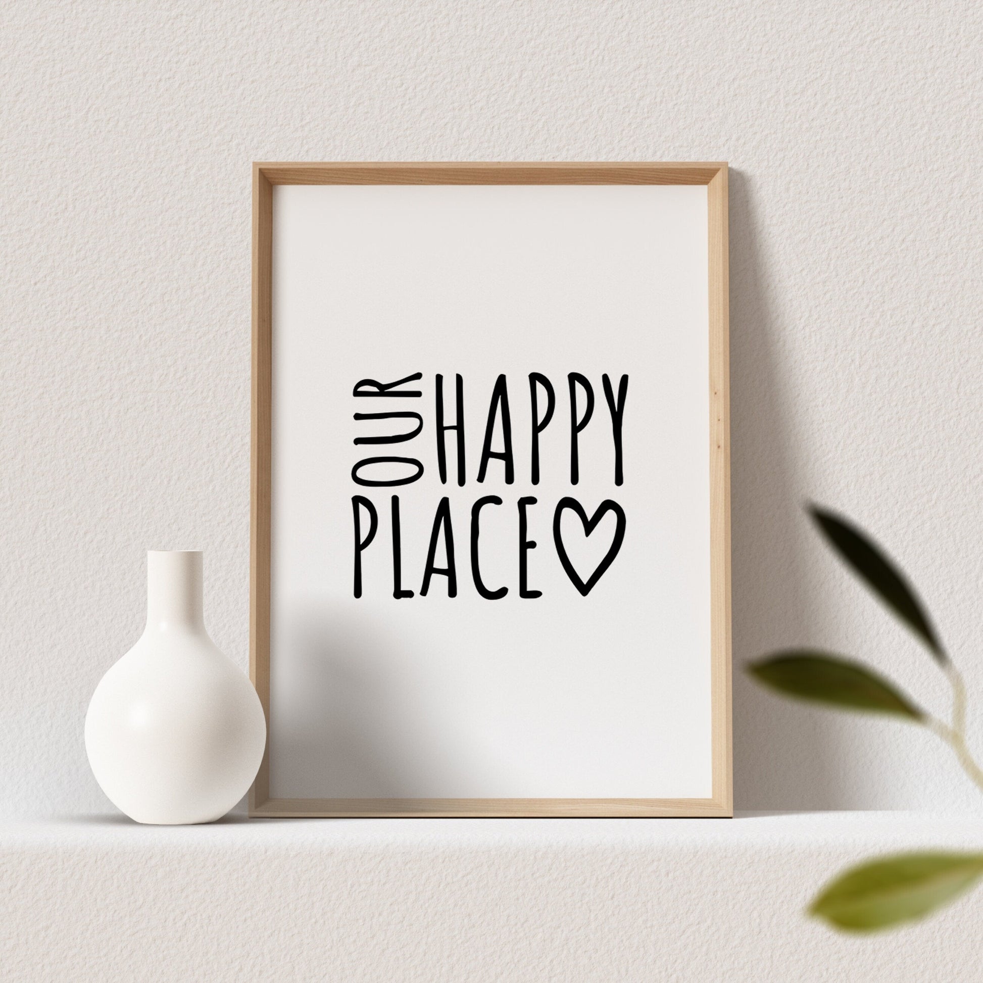 Our Happy Place Wohnzimmer Poster Bild für Zuhause Zitat Wanddeko (OHNE RAHMEN)
