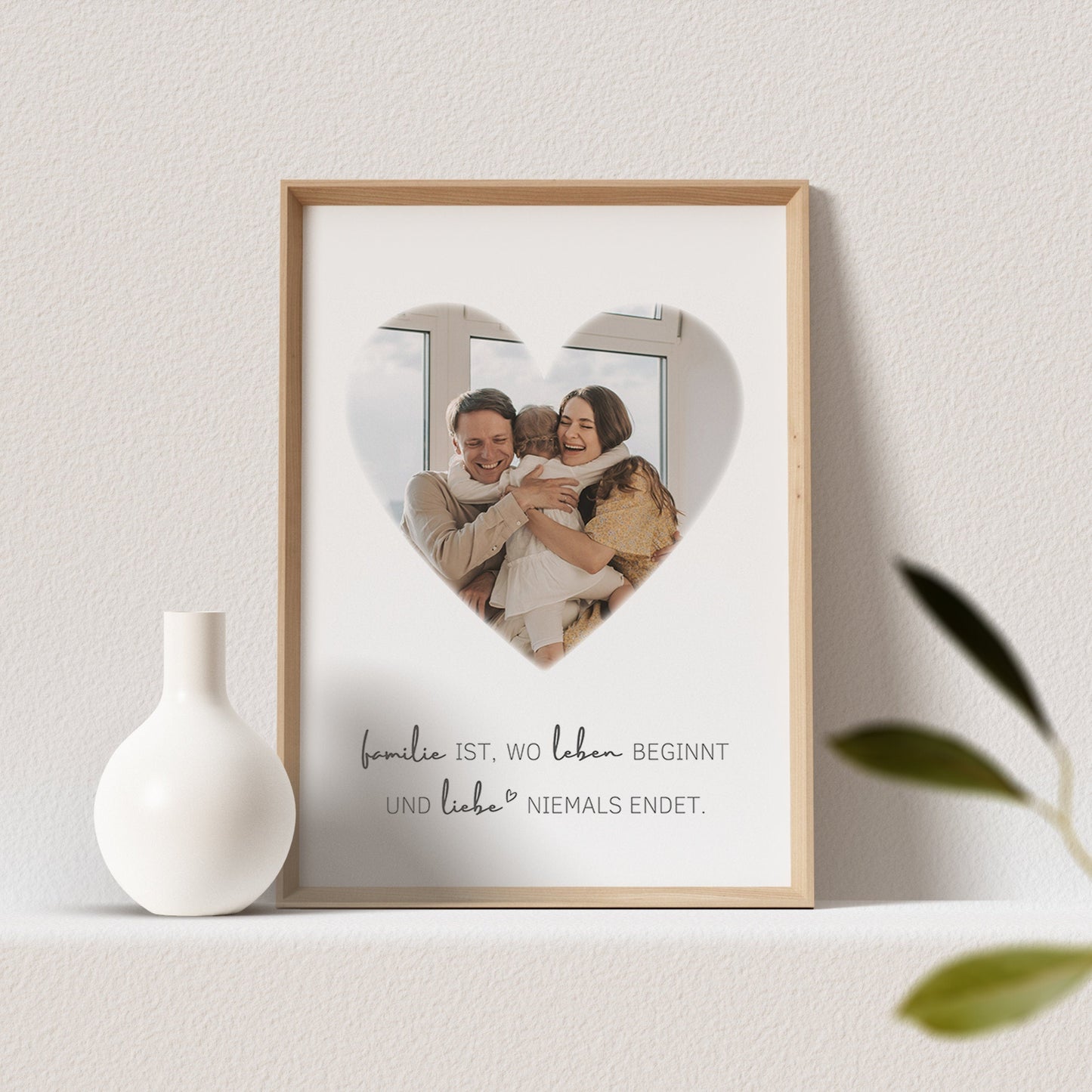 Familie Poster Foto Personalisiert "Herz" Fotoposter Bild Familiengeschenk (OHNE RAHMEN)