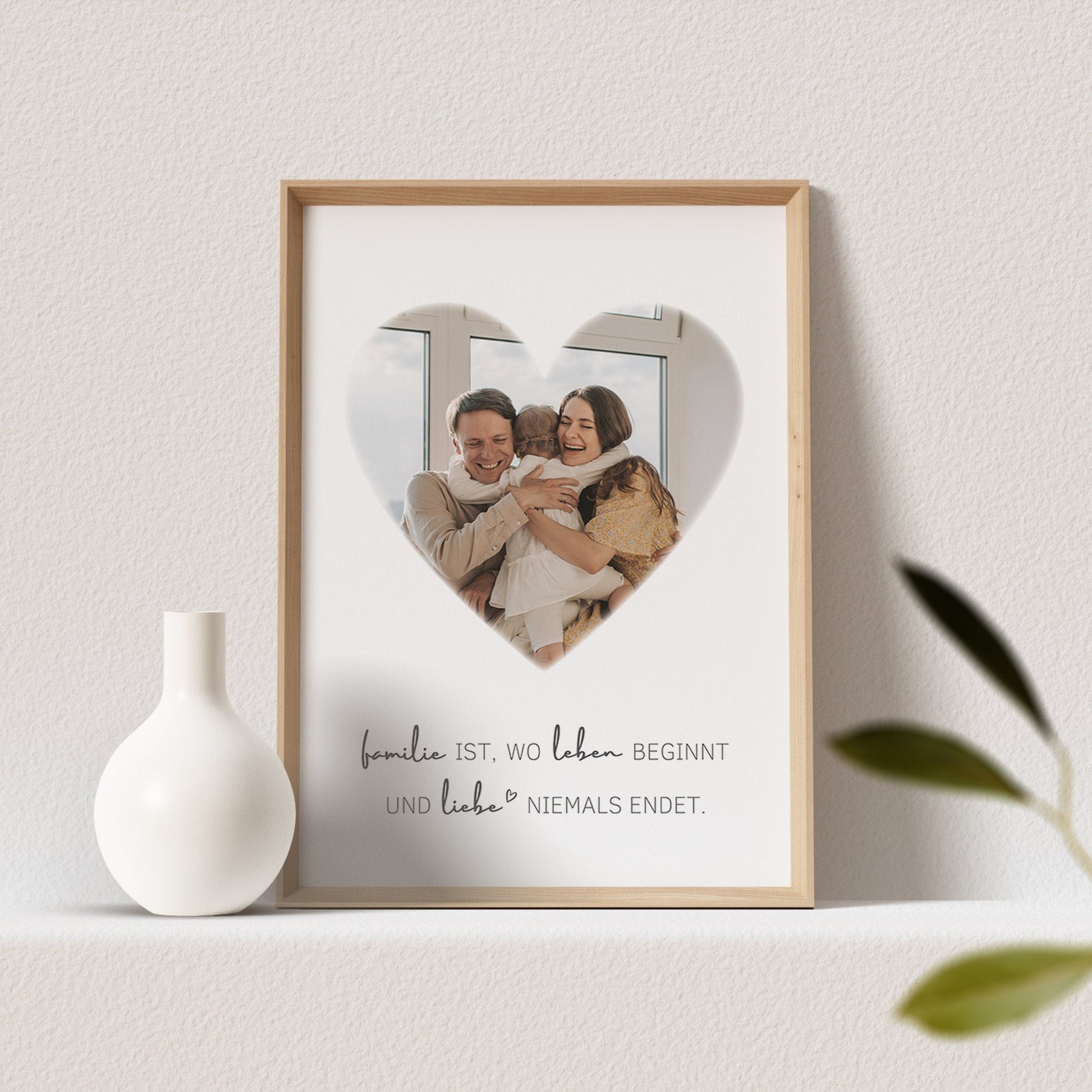 Familie Poster Foto Personalisiert "Herz" Fotoposter Bild Familiengeschenk (OHNE RAHMEN)