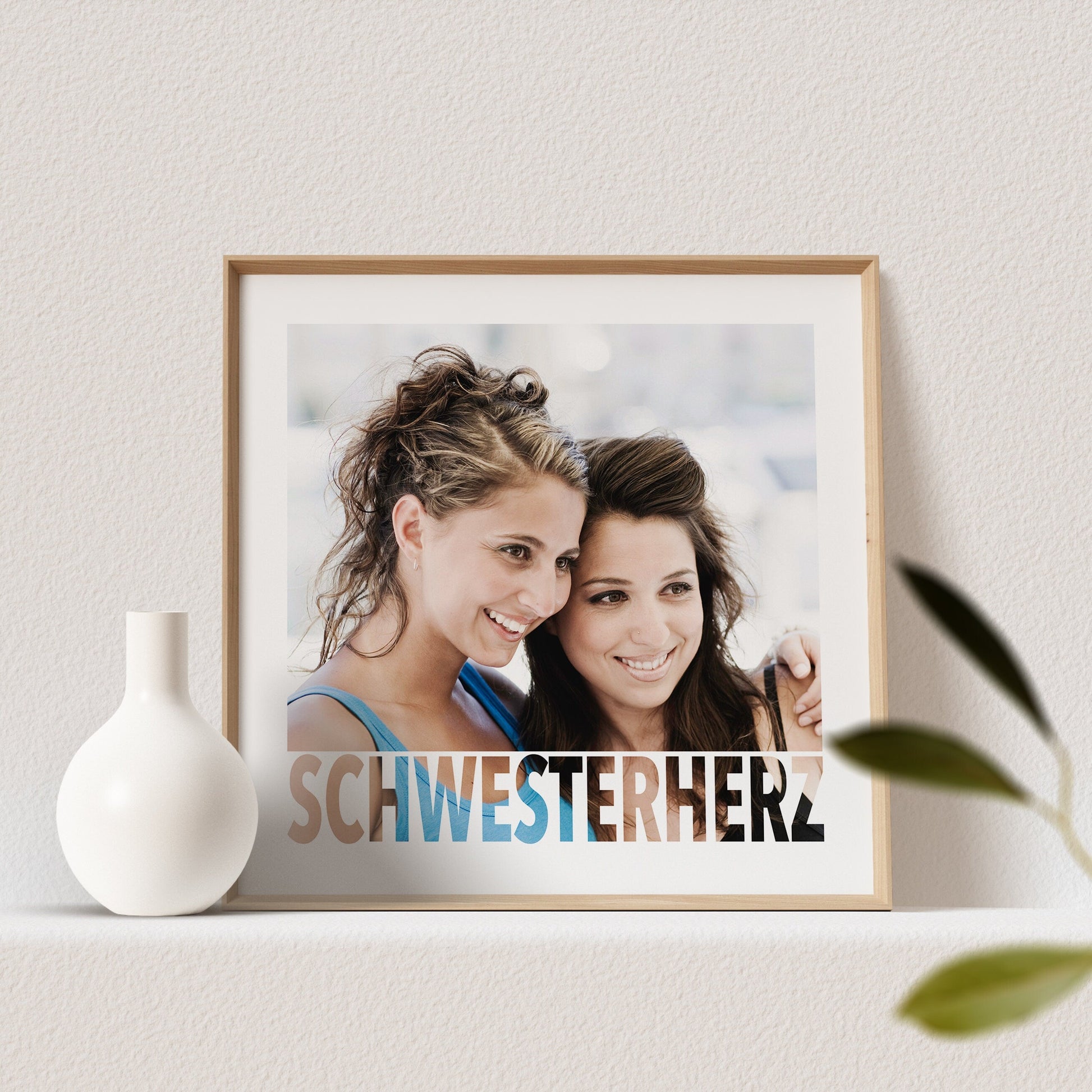 Schwesterherz Poster Mit Foto Personalisiert Geschenk Schwester Geburtstag (OHNE RAHMEN)