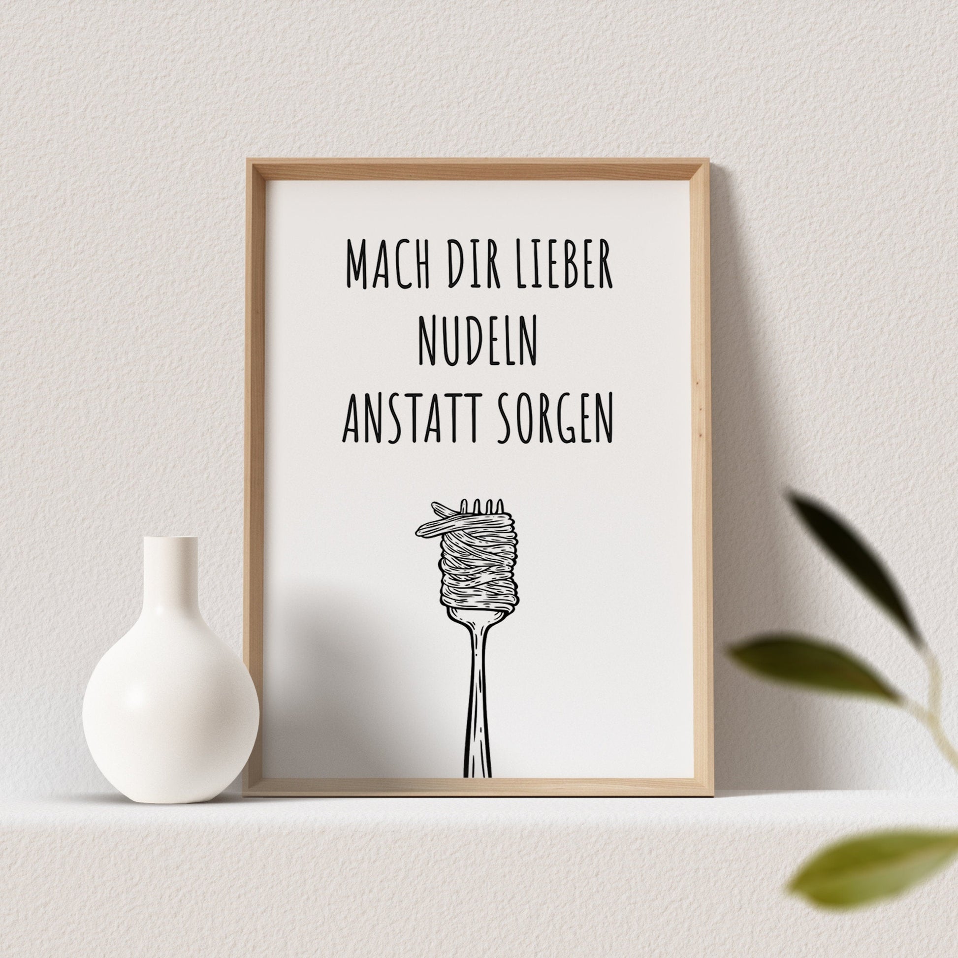 Poster Küche Pasta Bild Küche Lustig Küchenposter Spruch Nudeln Küchendekoration (OHNE RAHMEN)