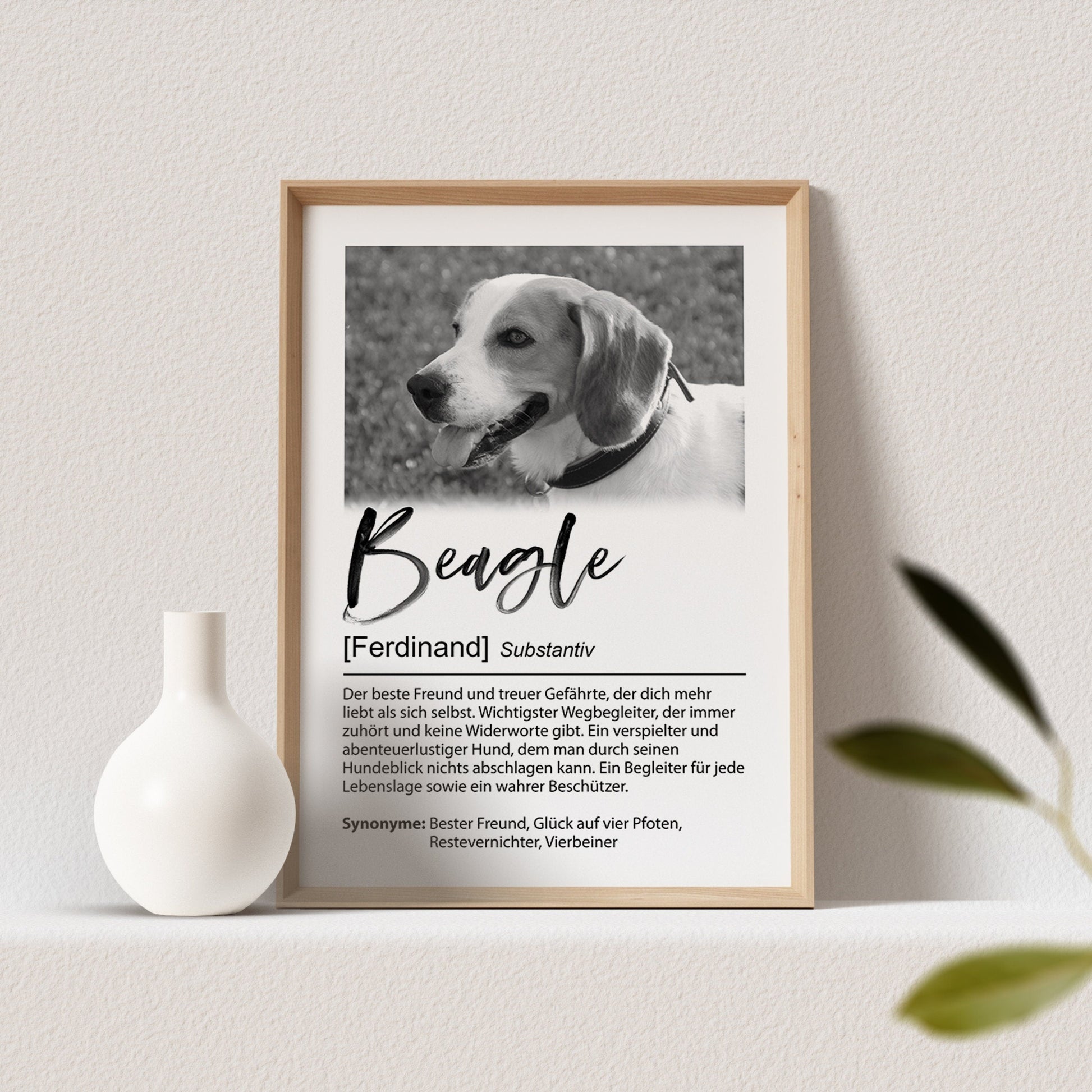 Hundeposter Personalisiert mit Foto Hundebild Hunderasse Definition Hunde Geschenk für Hundebesitzer (OHNE RAHMEN)
